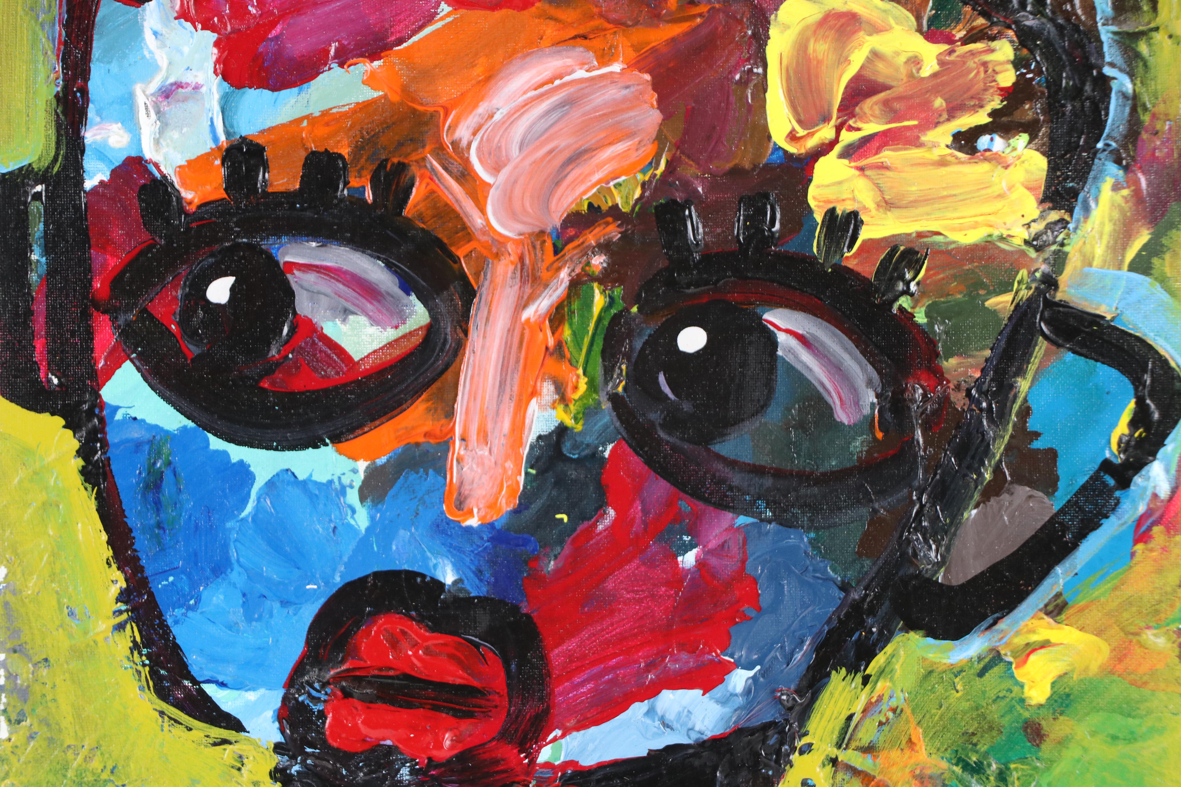 Abiola Idowu Stylized Acrylic Portrait "Loving You Is A Great Deal," 2023