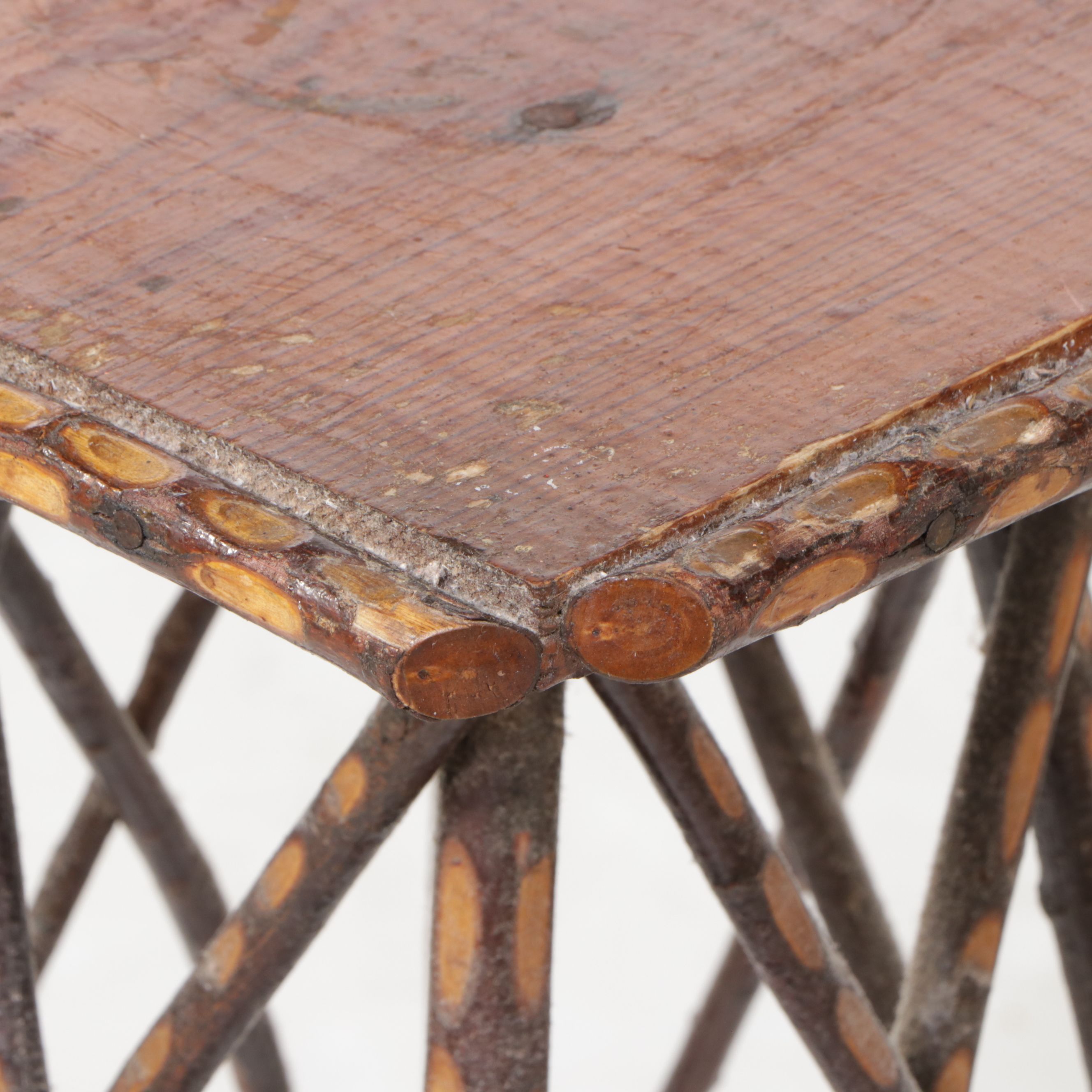 Robert Beaven Pine and Carved Twig Accent Table