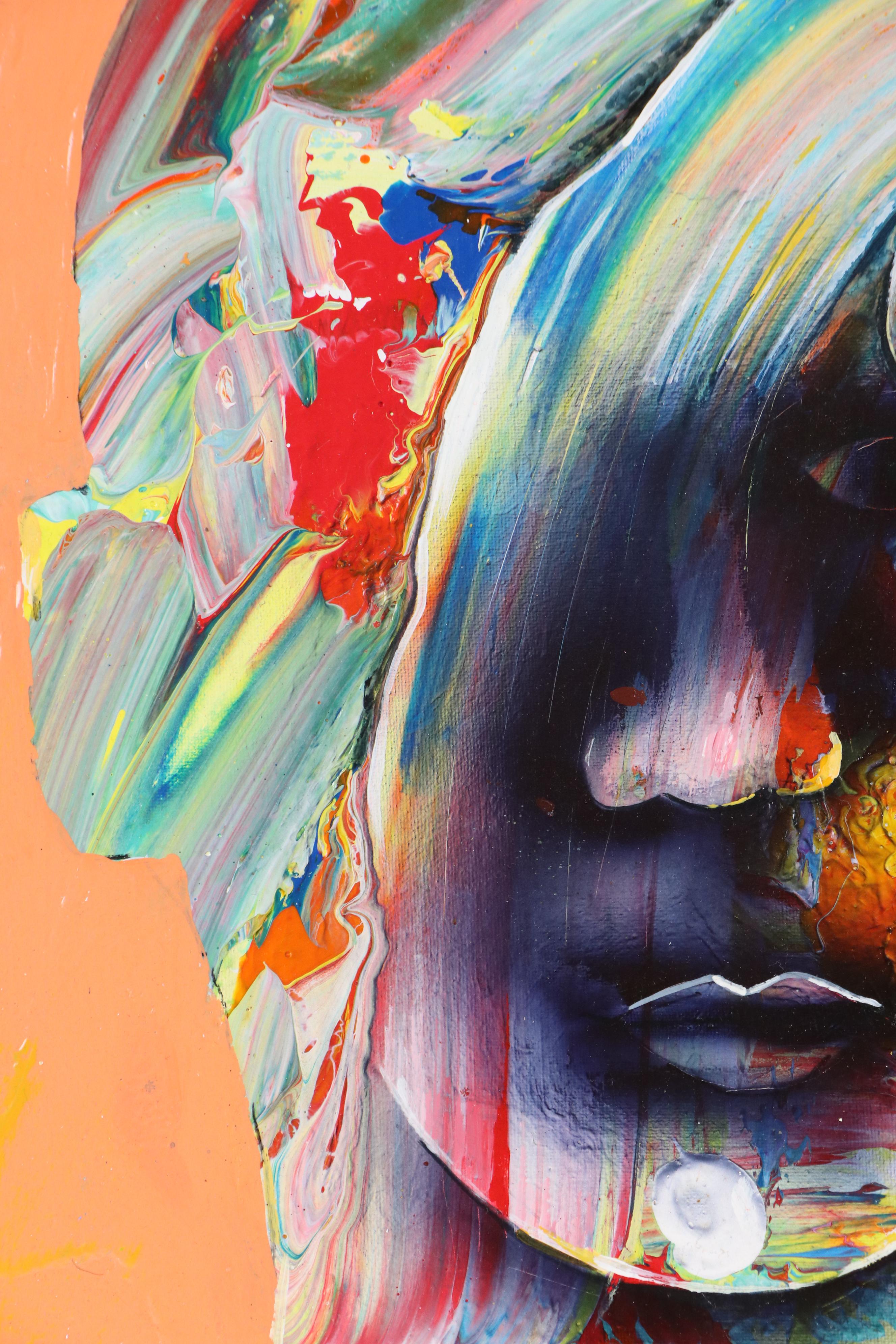 Abiola Idowu Stylized Acrylic Portrait "Benefits," 2023