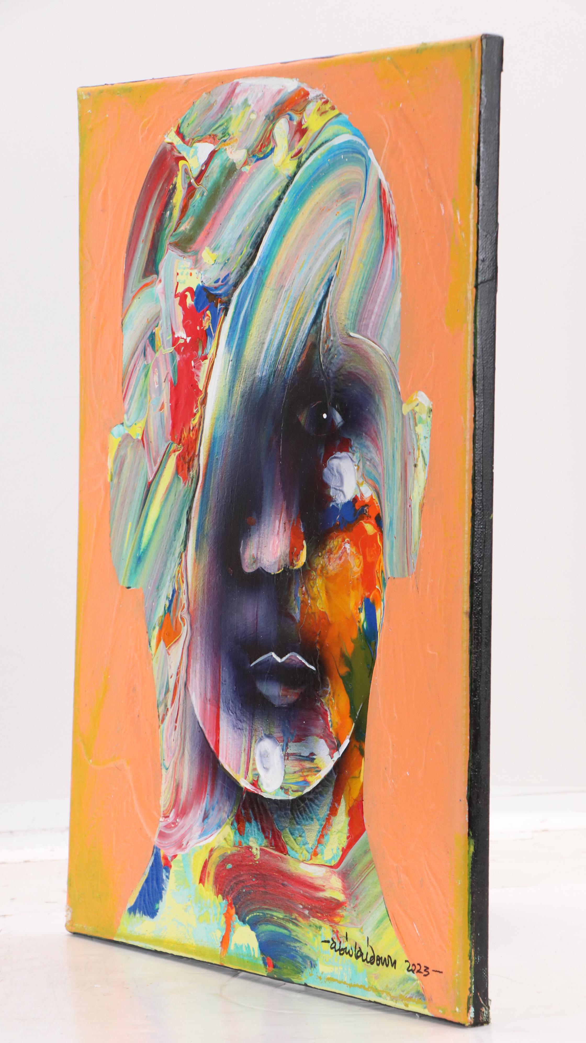 Abiola Idowu Stylized Acrylic Portrait "Benefits," 2023