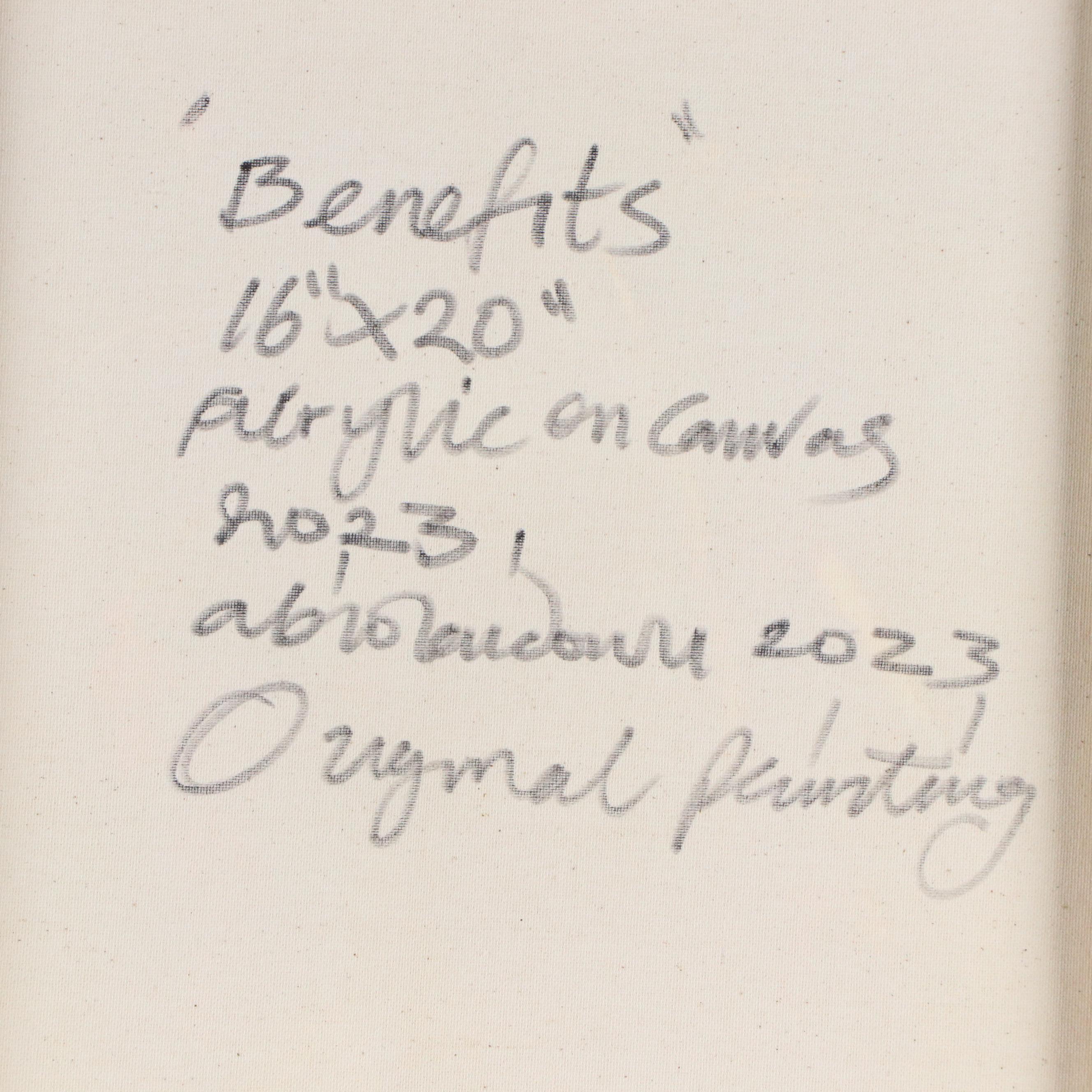 Abiola Idowu Stylized Acrylic Portrait "Benefits," 2023