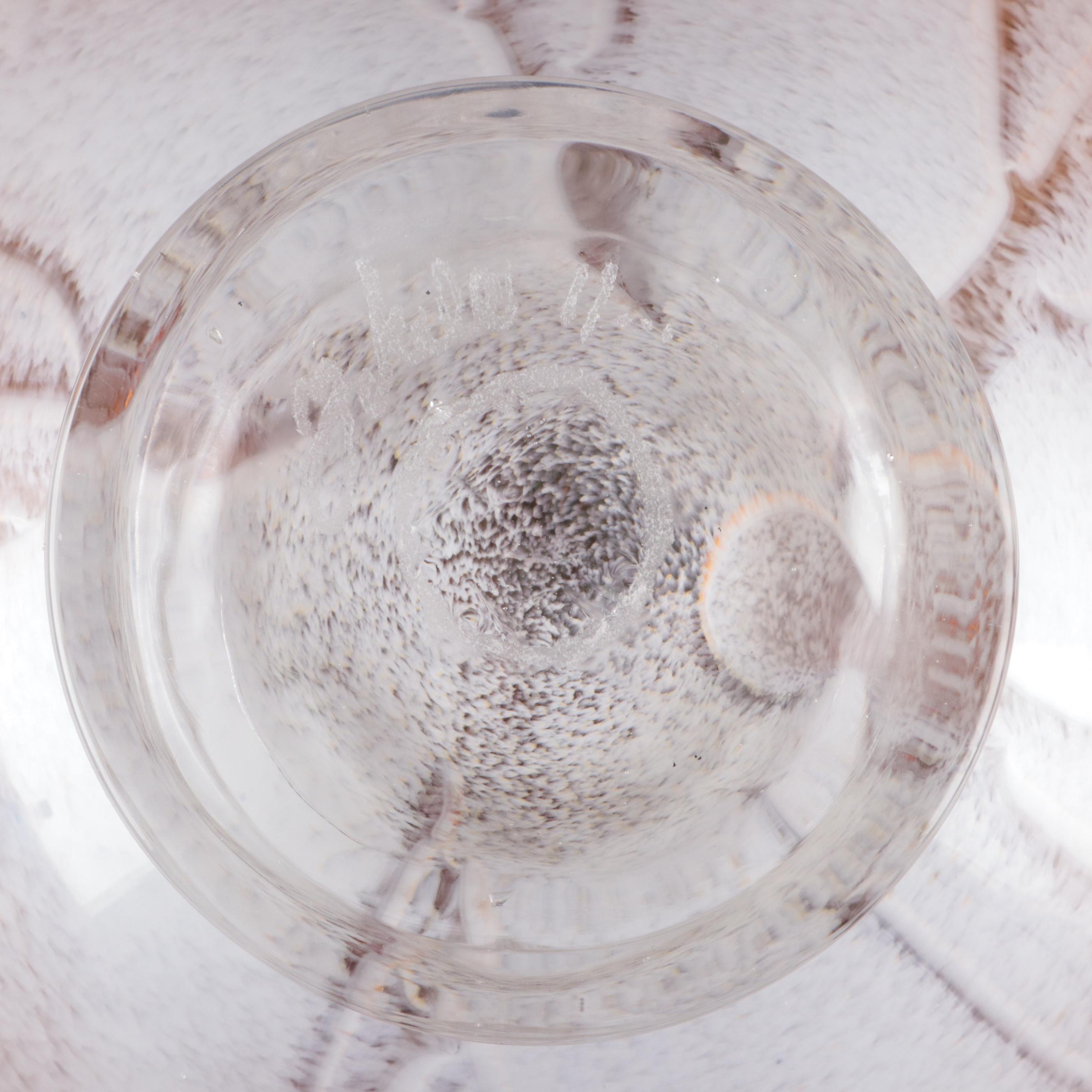 Artist Signed Yellow Studio Glass Centerpiece Bowl