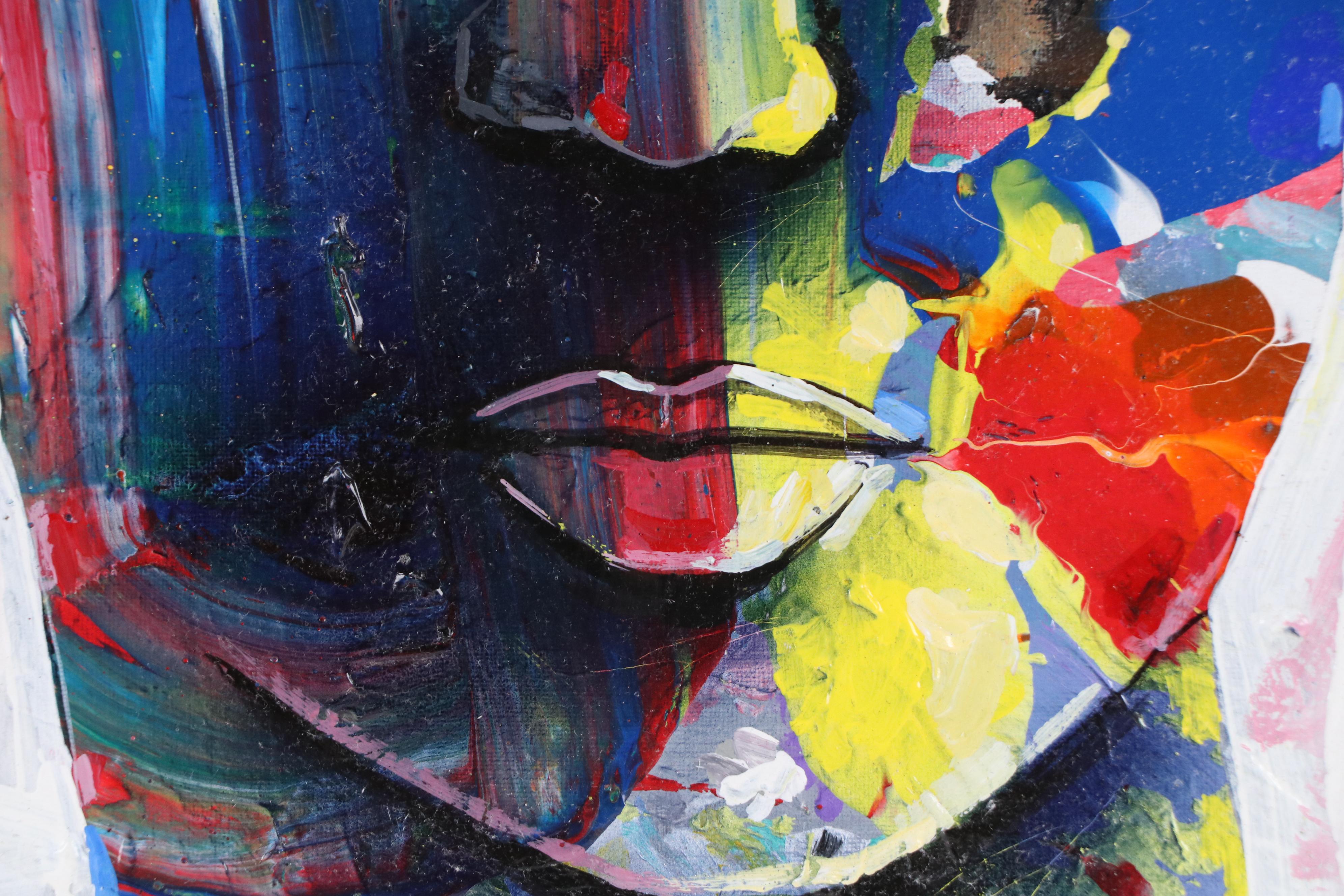 Abiola Idowu Stylized Acrylic Portrait "Yellow Light," 2023