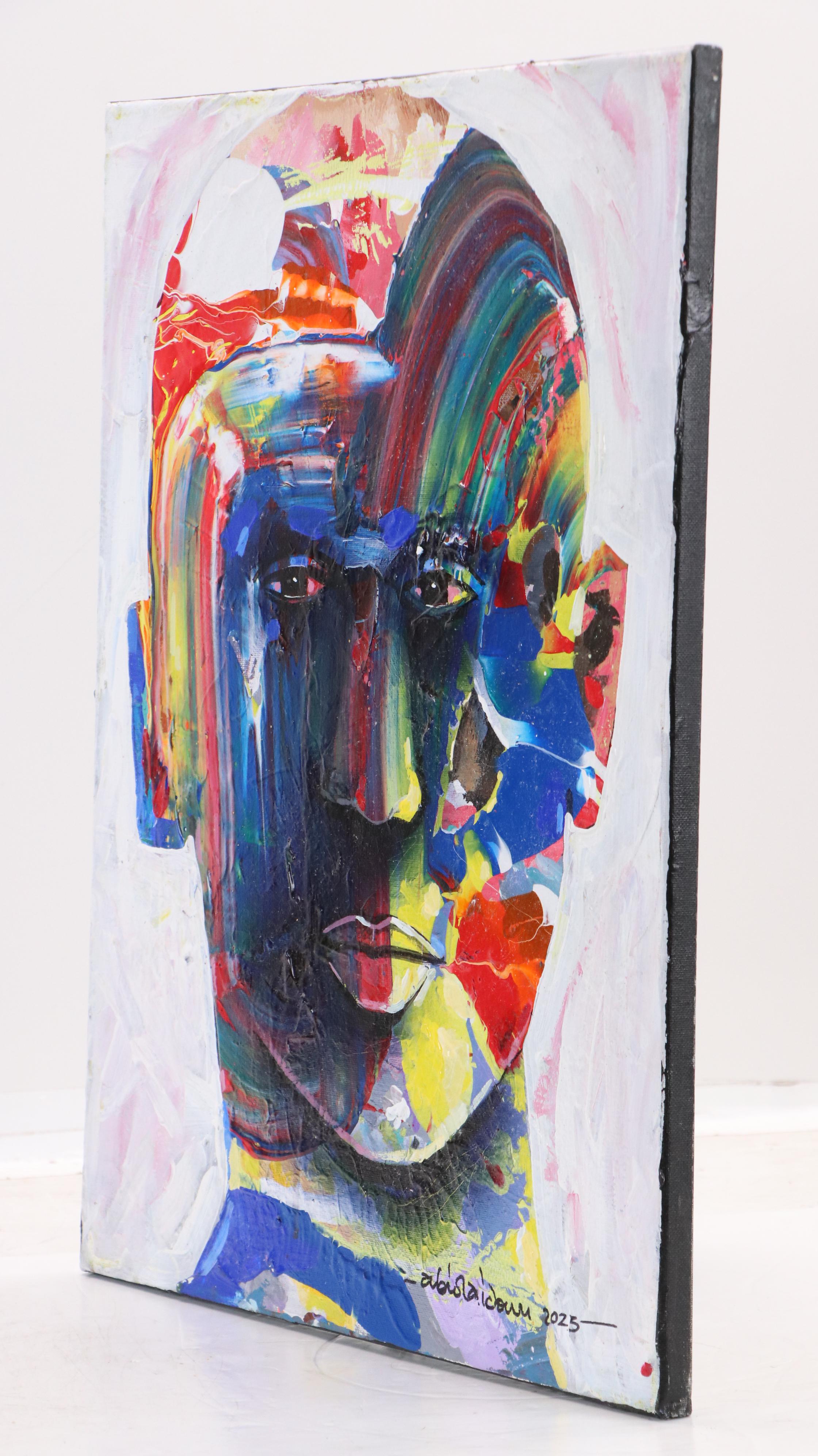 Abiola Idowu Stylized Acrylic Portrait "Yellow Light," 2023