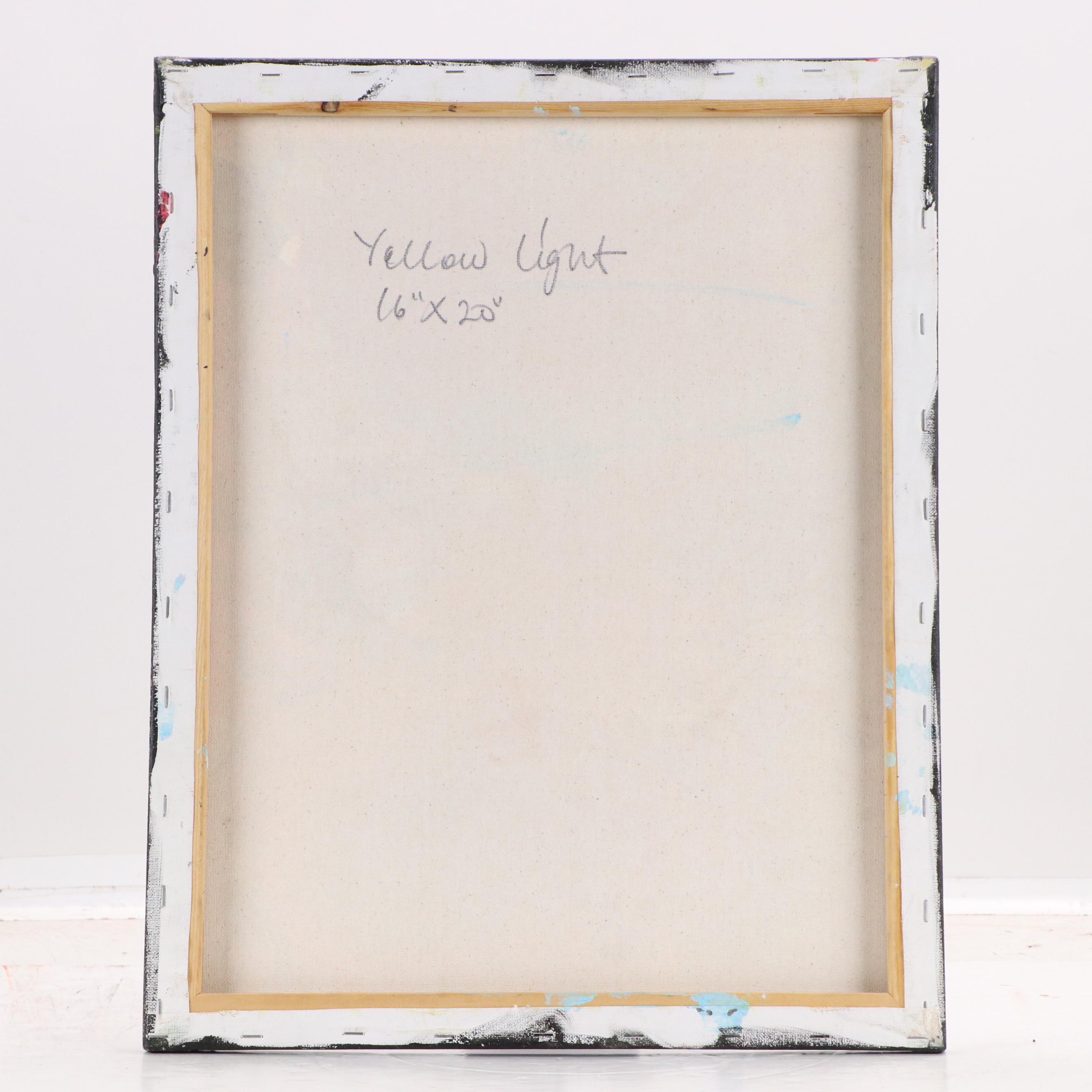 Abiola Idowu Stylized Acrylic Portrait "Yellow Light," 2023