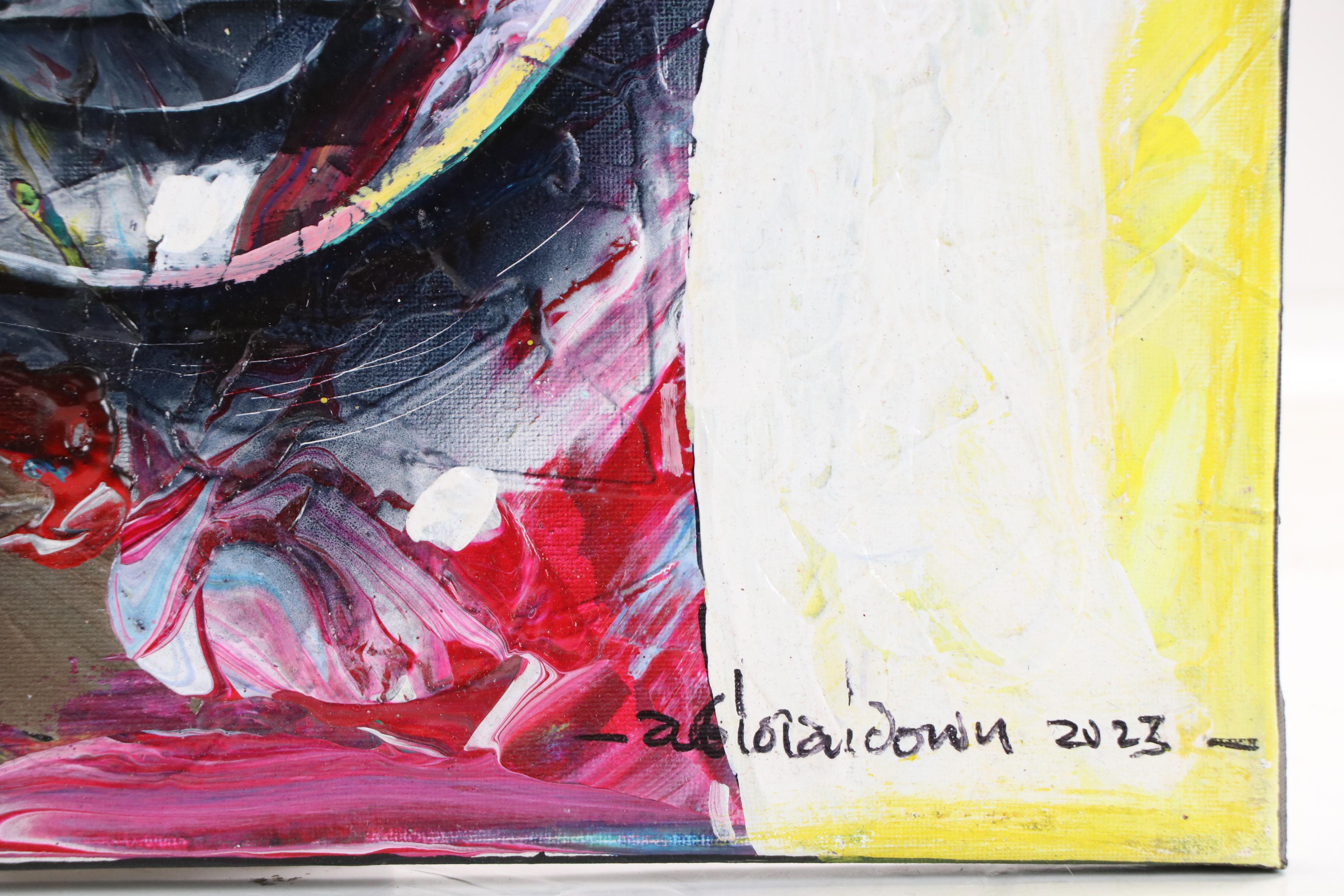 Abiola Idowu Stylized Acrylic Portrait "Answer," 2023