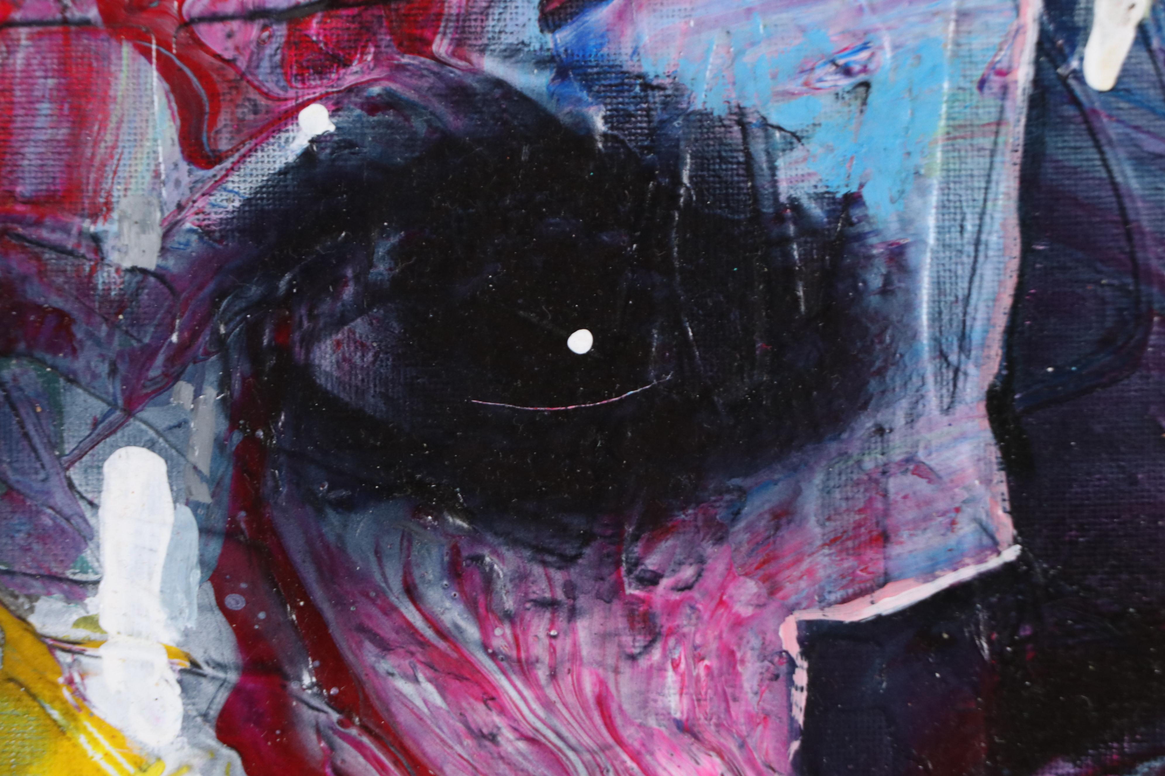 Abiola Idowu Stylized Acrylic Portrait "Answer," 2023