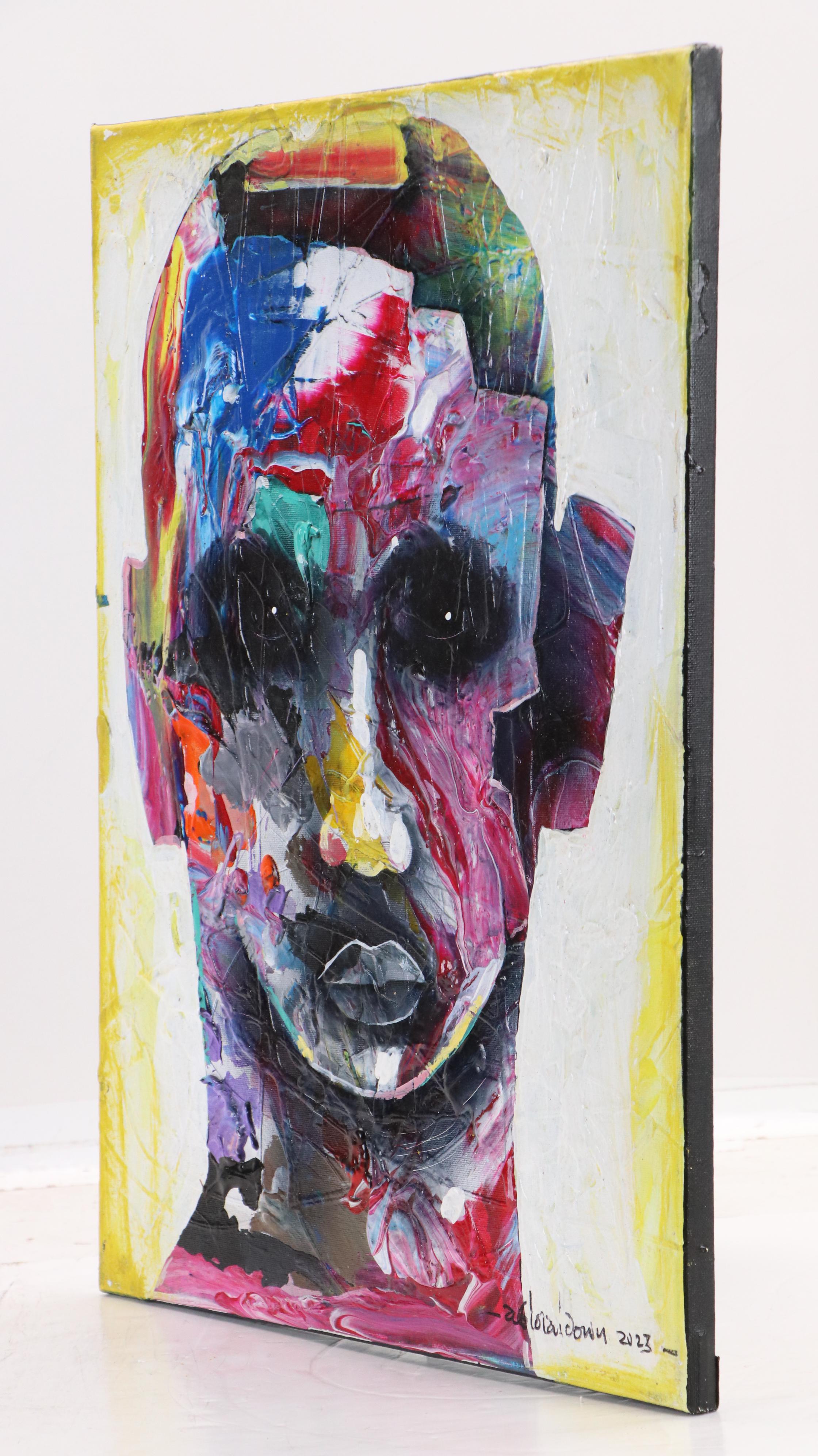 Abiola Idowu Stylized Acrylic Portrait "Answer," 2023