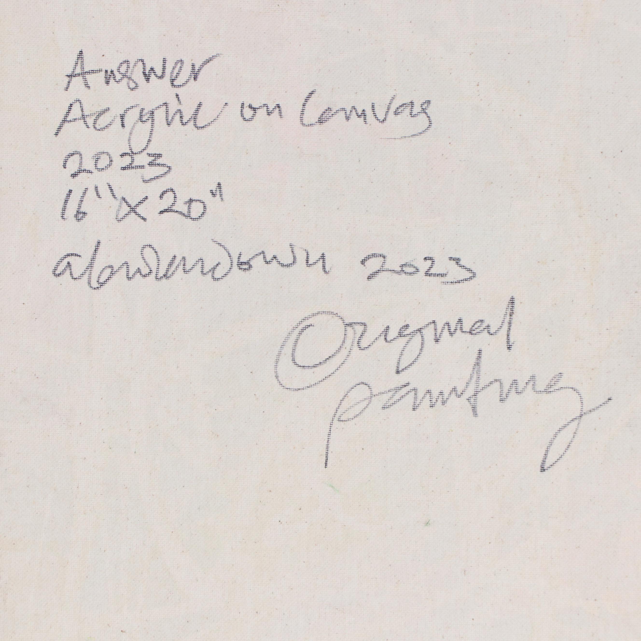 Abiola Idowu Stylized Acrylic Portrait "Answer," 2023