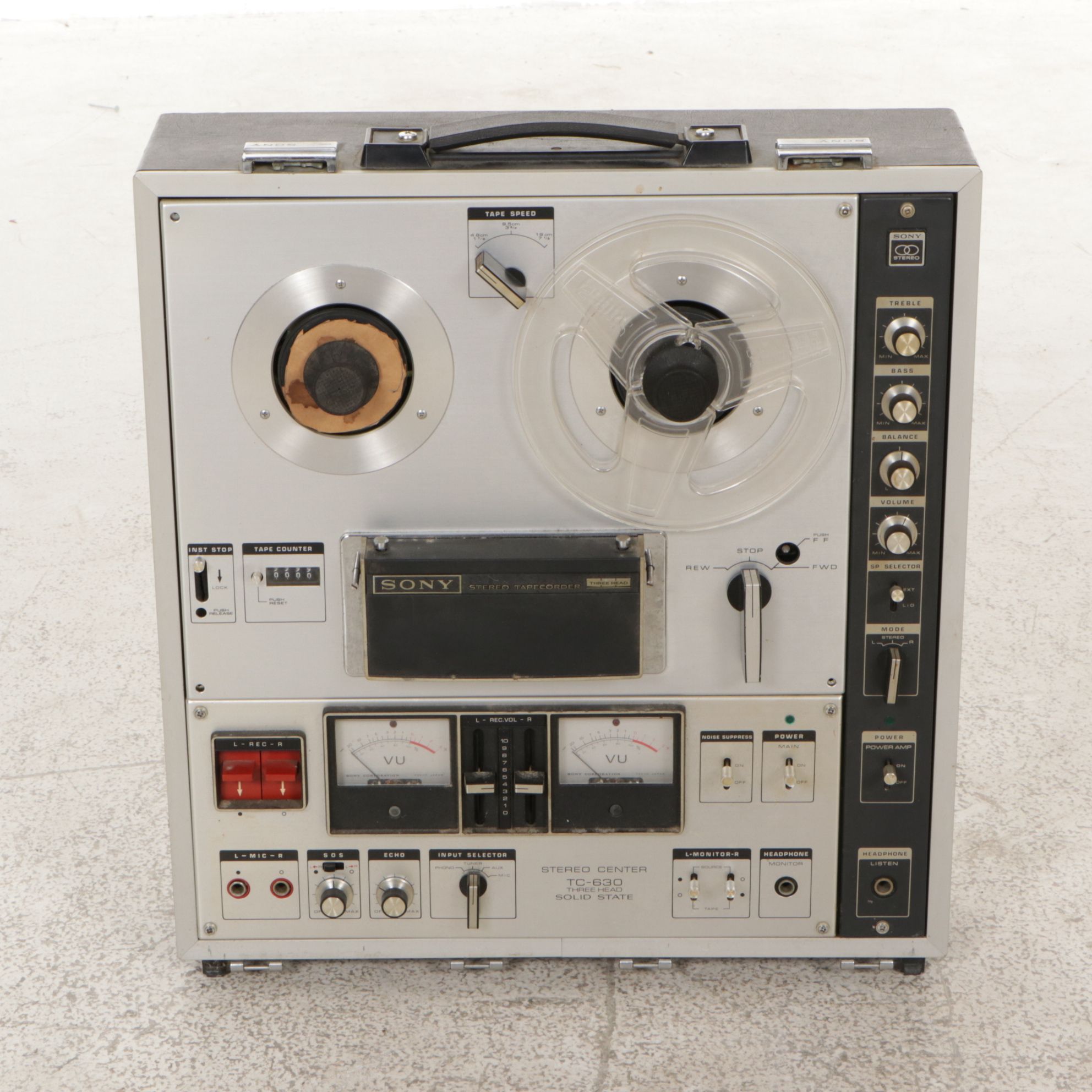 Sony Stereo Center TC-630 Tape Recorder/Player with Speakers and Tapes