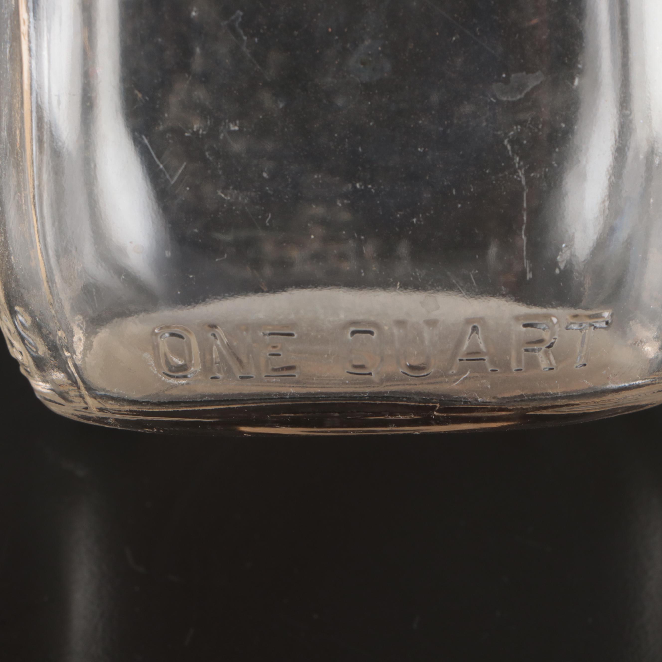 Spring Hill Dairy and Other Glass Dairy Bottles, Mid-20th Century