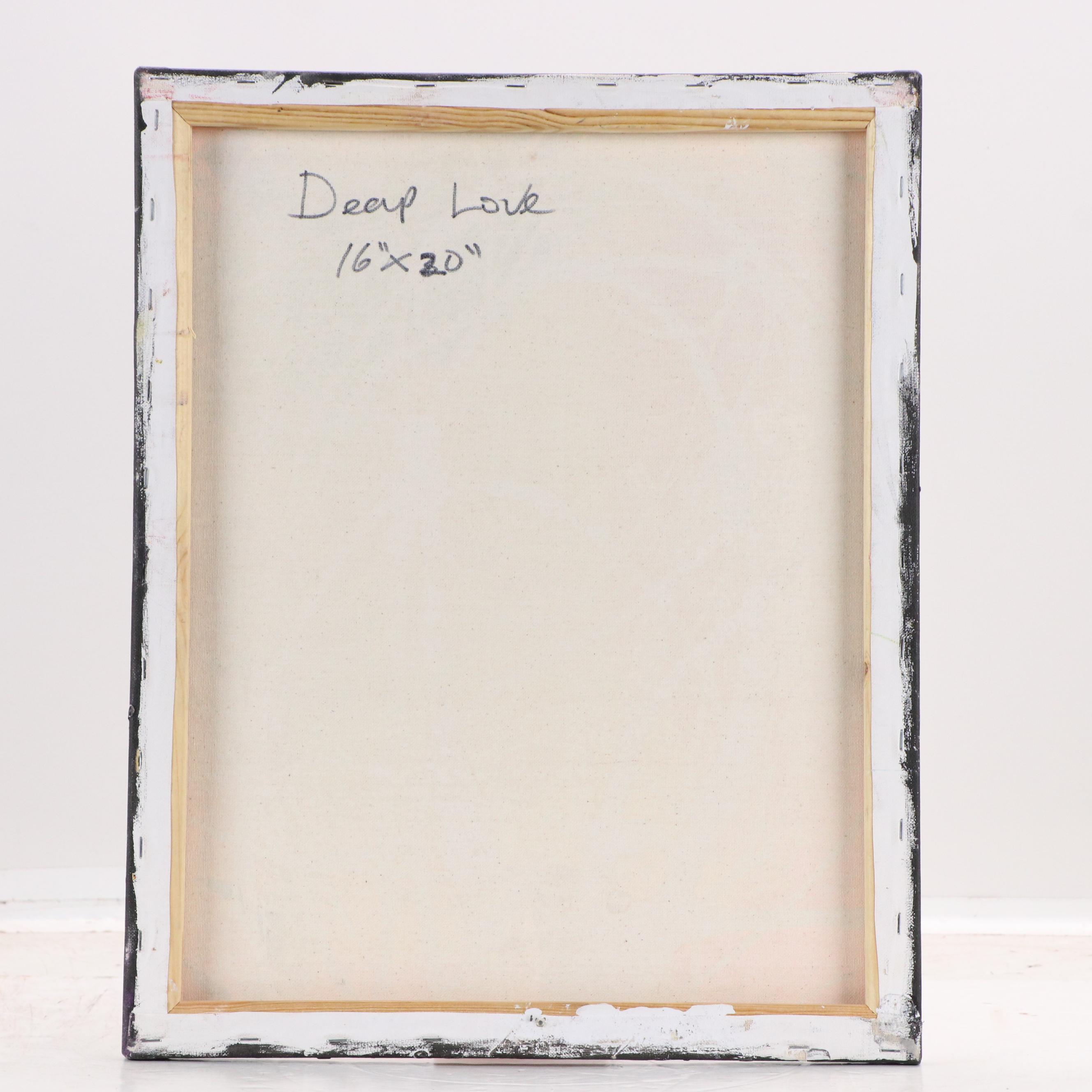 Abiola Idowu Stylized Mixed Media Portrait "Deep Love," 2023