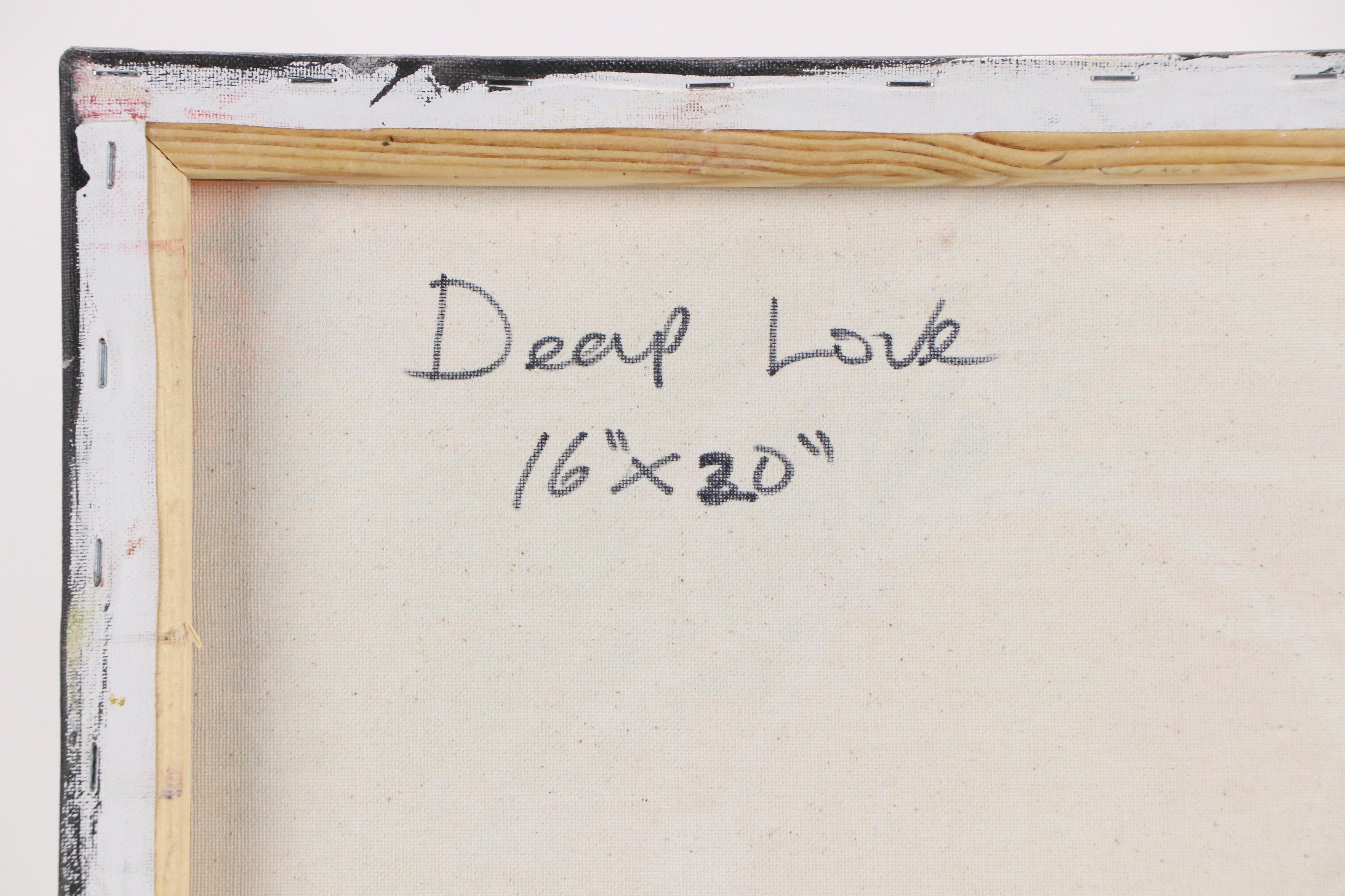 Abiola Idowu Stylized Mixed Media Portrait "Deep Love," 2023