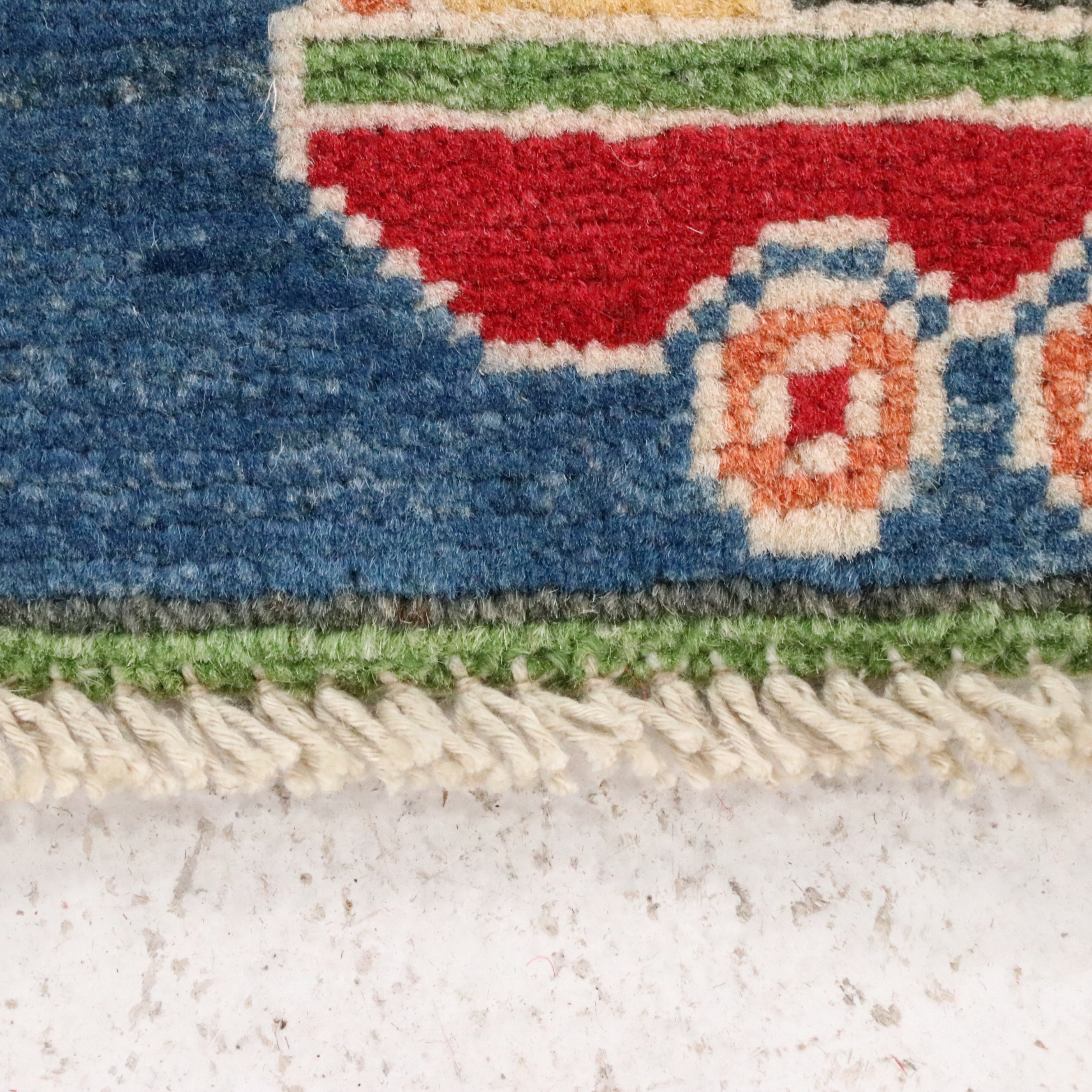 5' x 7'3 Hand-Knotted Afghan Pictorial War Area Rug