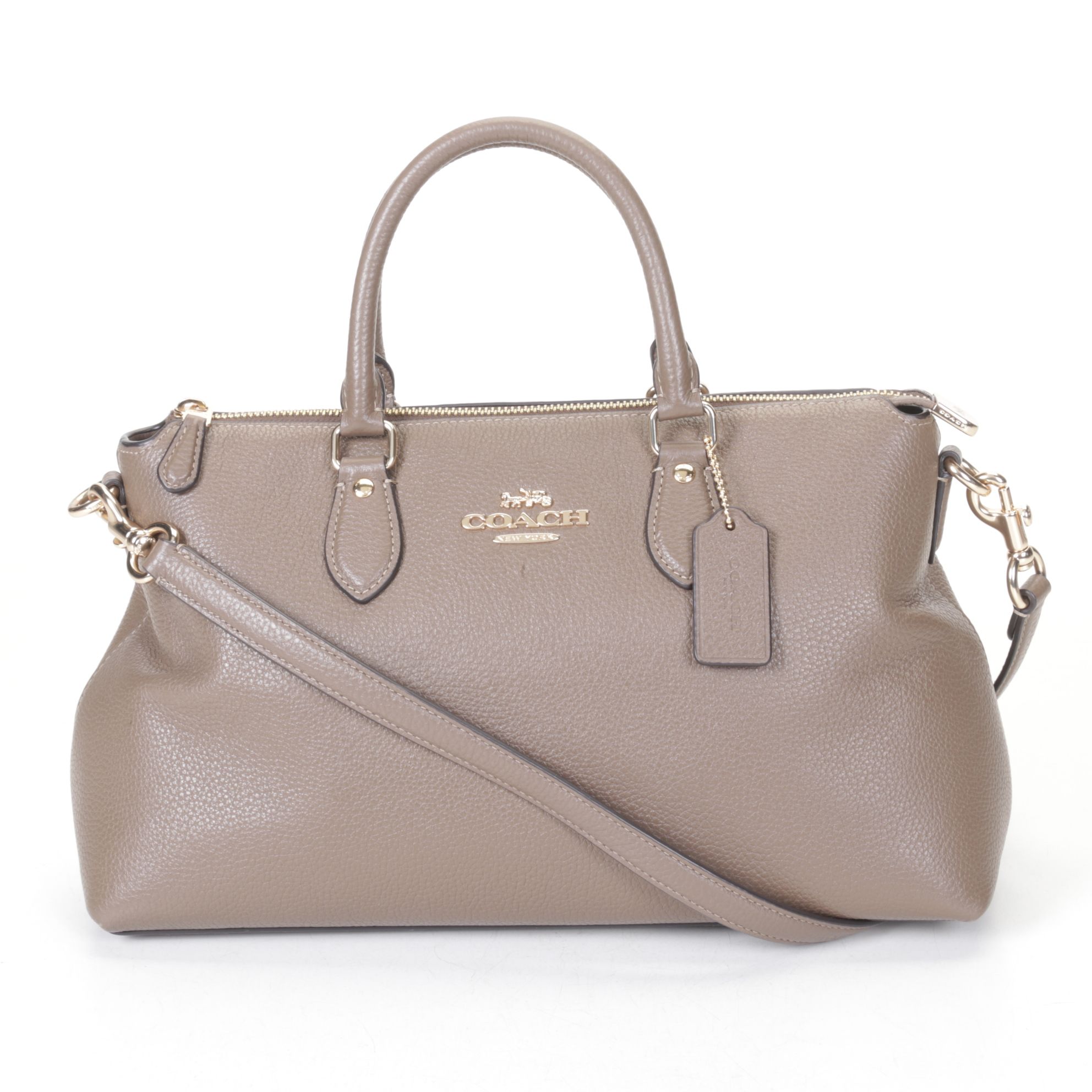 Coach Lori Shoulder Bag in Pebble Grain Leather with Green Metro Carriage Tote