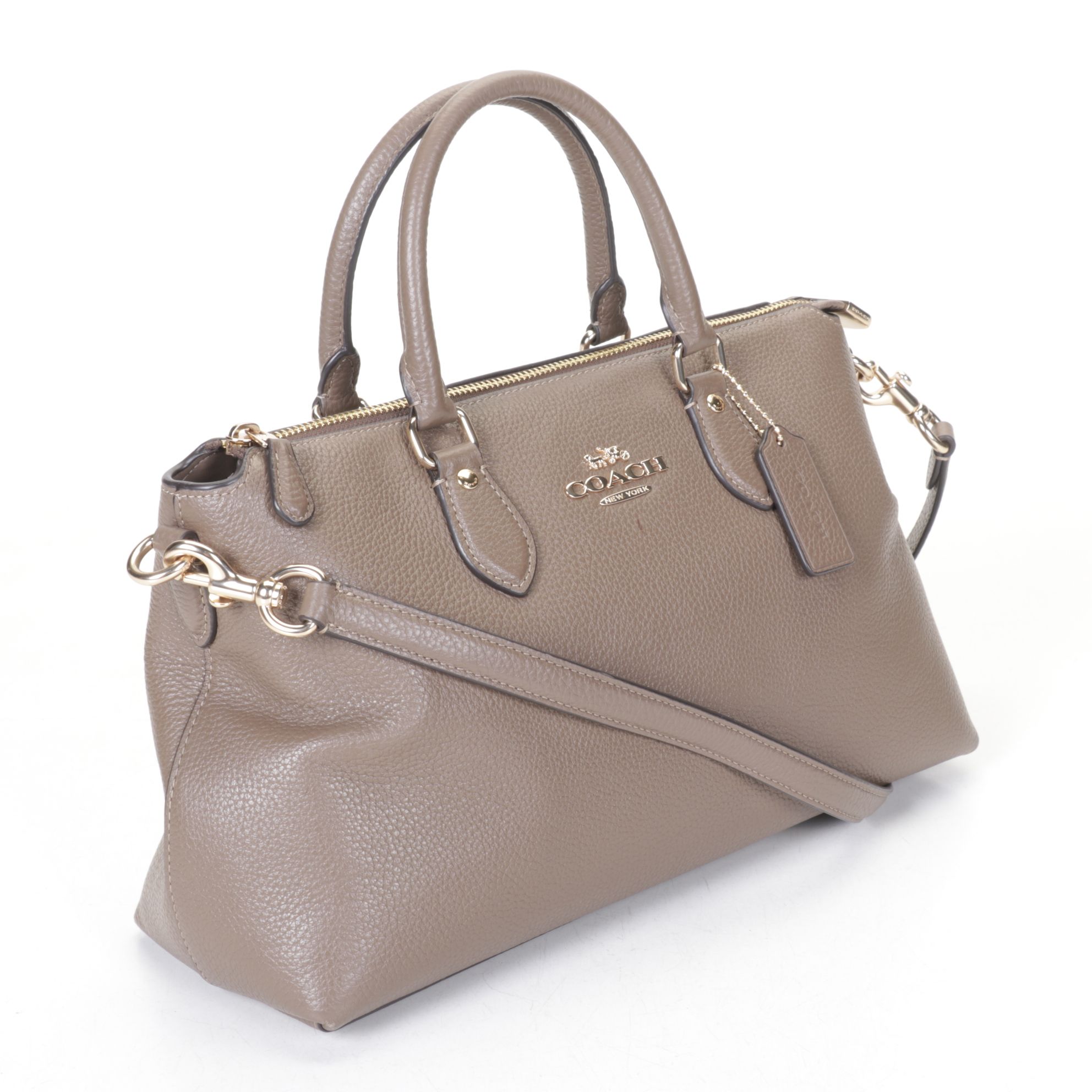 Coach Lori Shoulder Bag in Pebble Grain Leather with Green Metro Carriage Tote