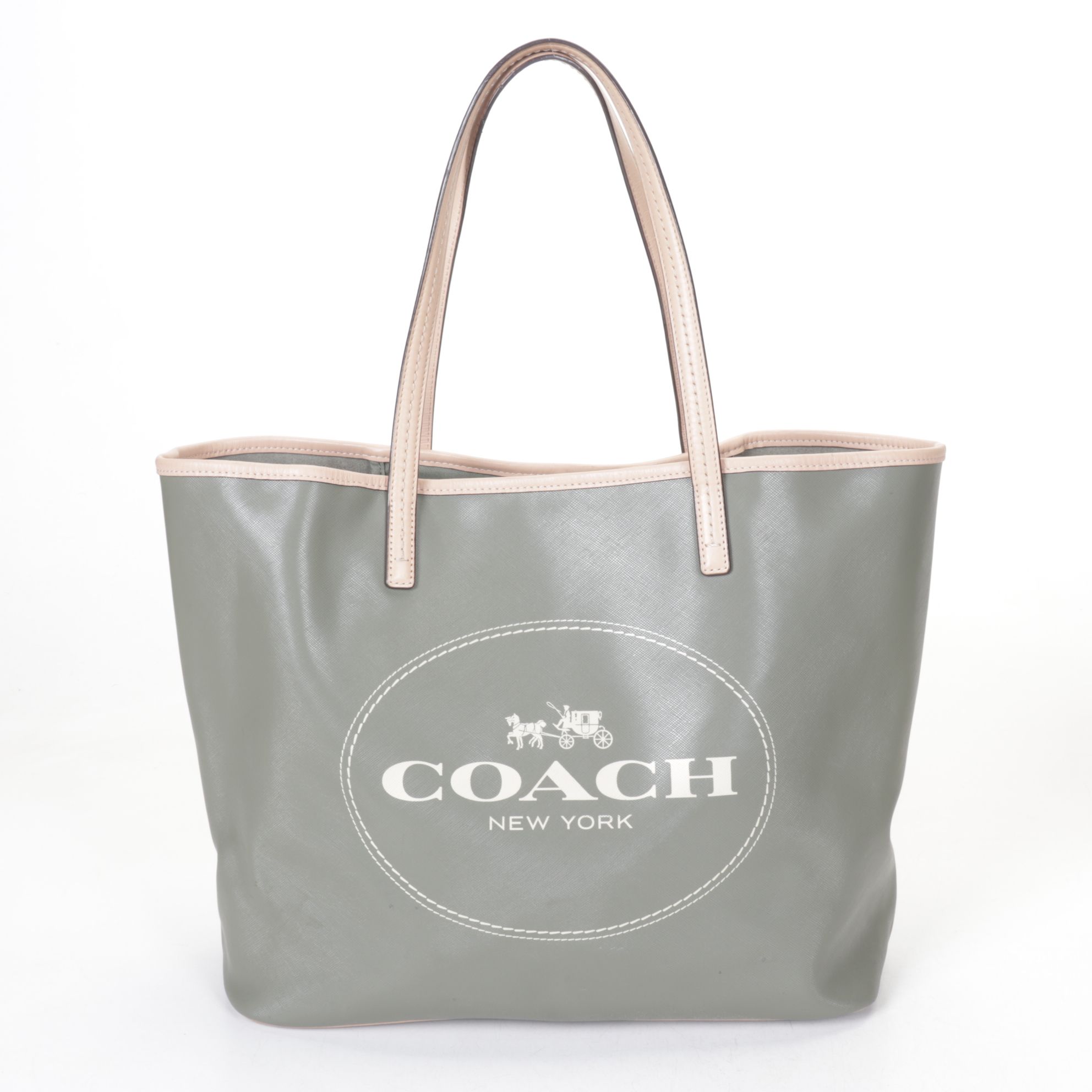 Coach Lori Shoulder Bag in Pebble Grain Leather with Green Metro Carriage Tote