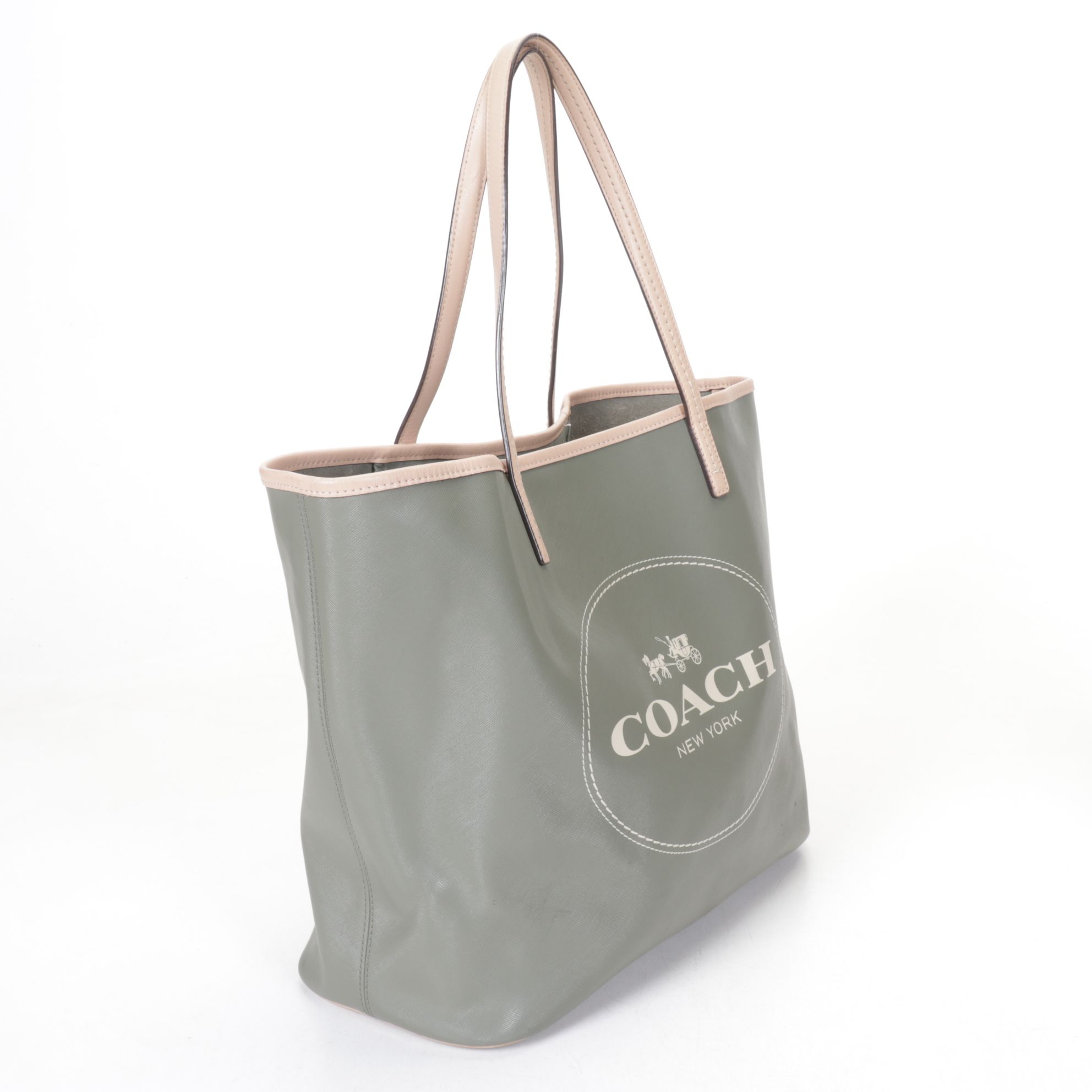 Coach Lori Shoulder Bag in Pebble Grain Leather with Green Metro Carriage Tote