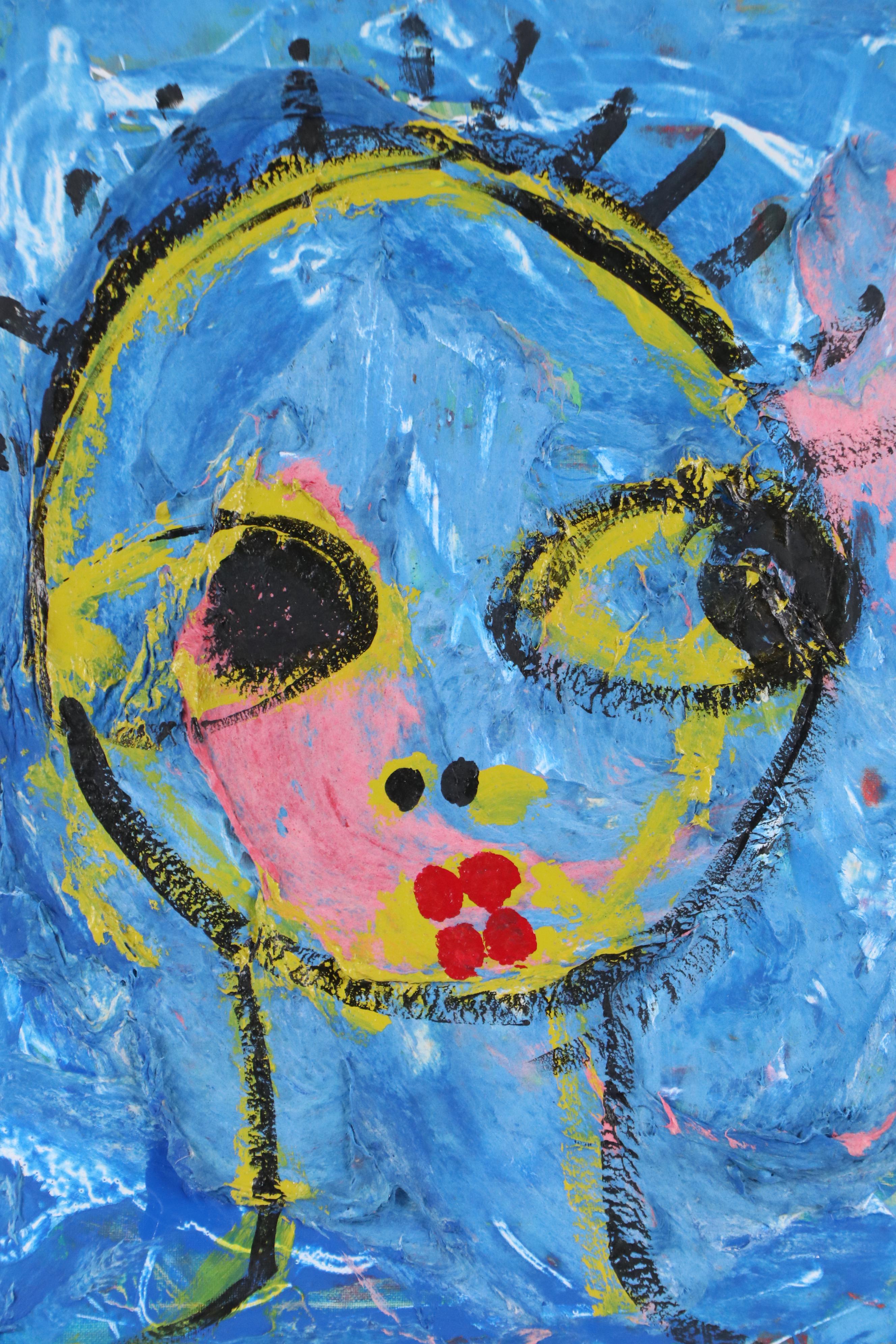 Abiola Idowu Stylized Mixed Media Portrait "Letter To My Hubby," 21st Century