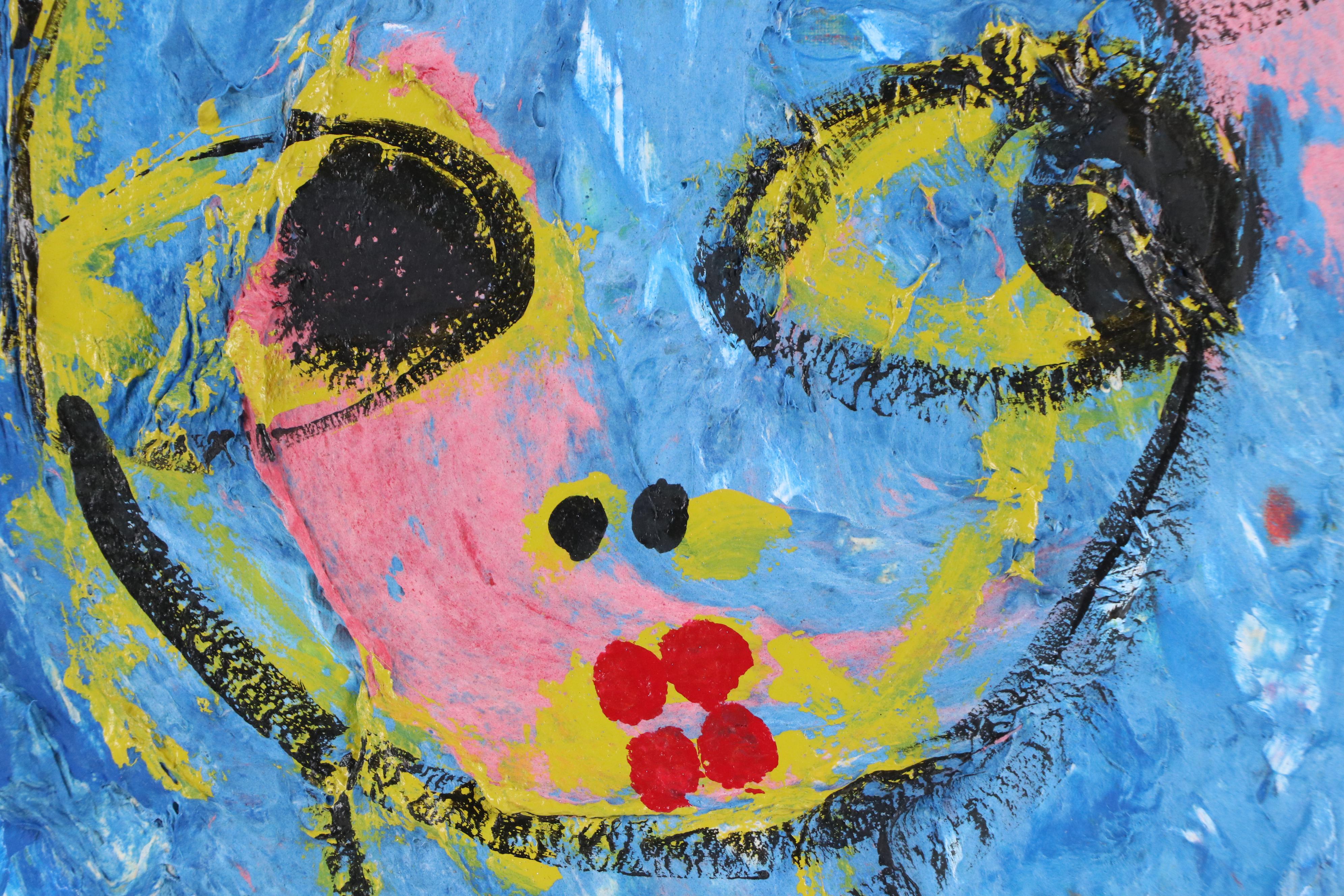 Abiola Idowu Stylized Mixed Media Portrait "Letter To My Hubby," 21st Century