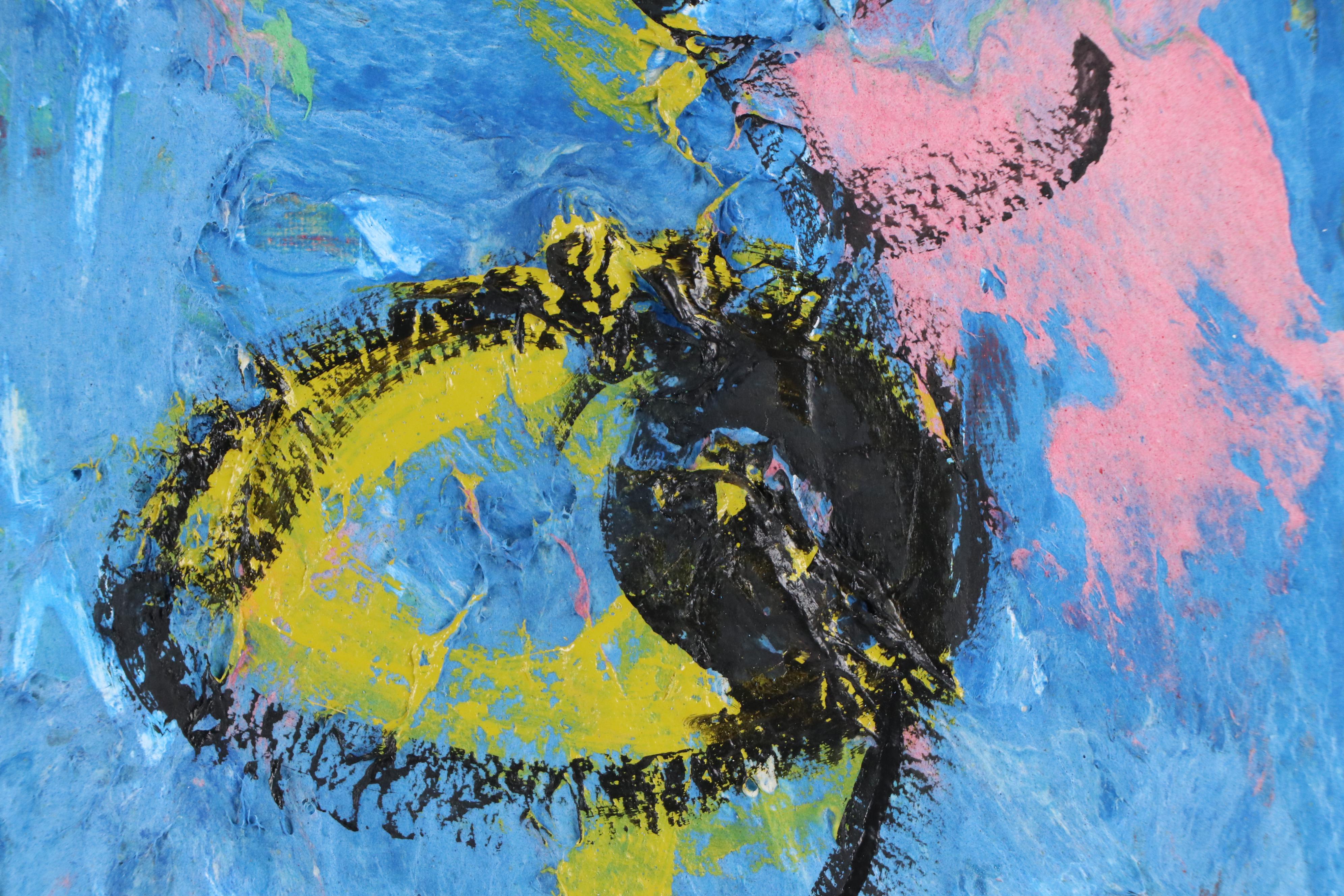 Abiola Idowu Stylized Mixed Media Portrait "Letter To My Hubby," 21st Century