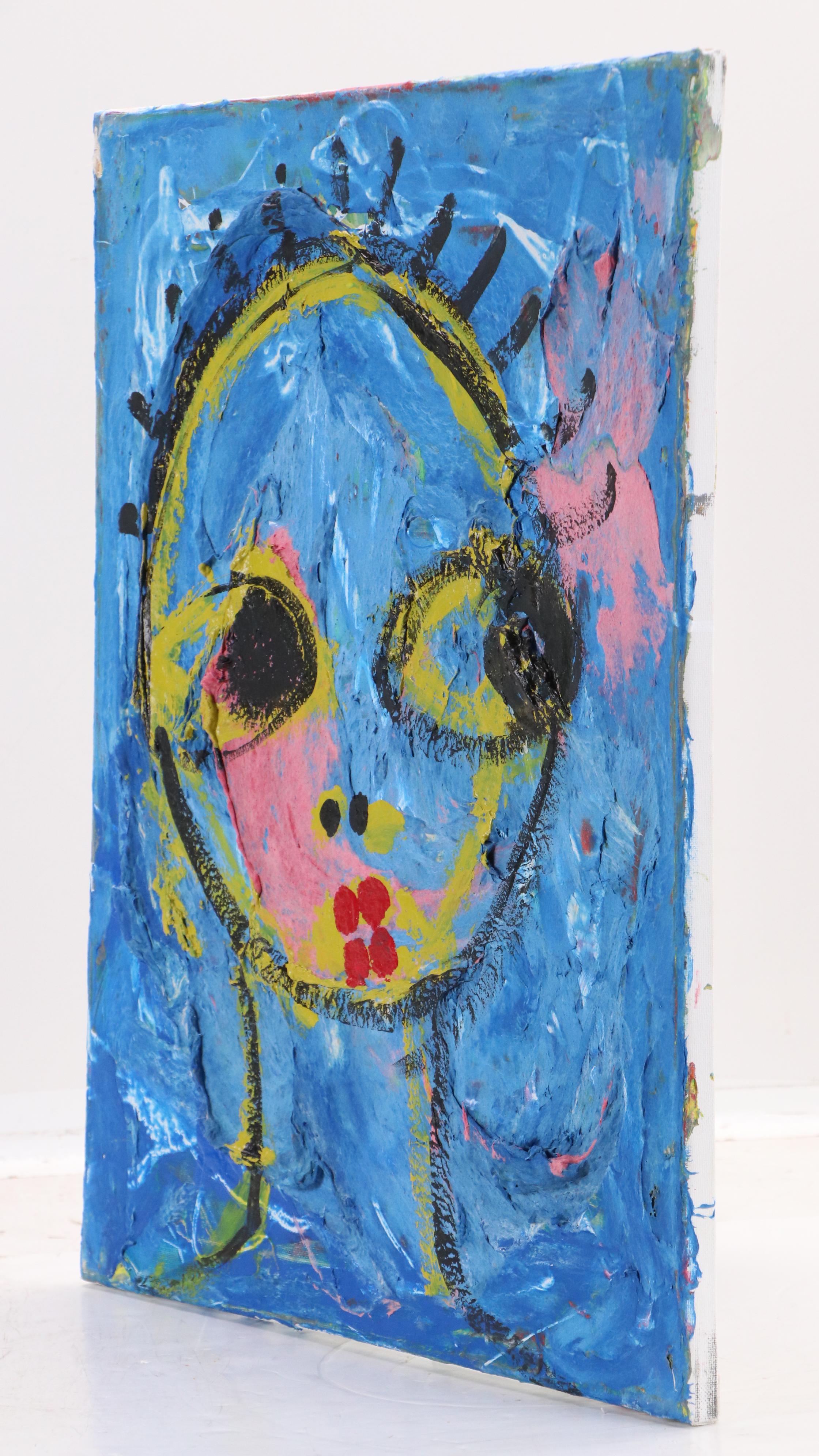 Abiola Idowu Stylized Mixed Media Portrait "Letter To My Hubby," 21st Century