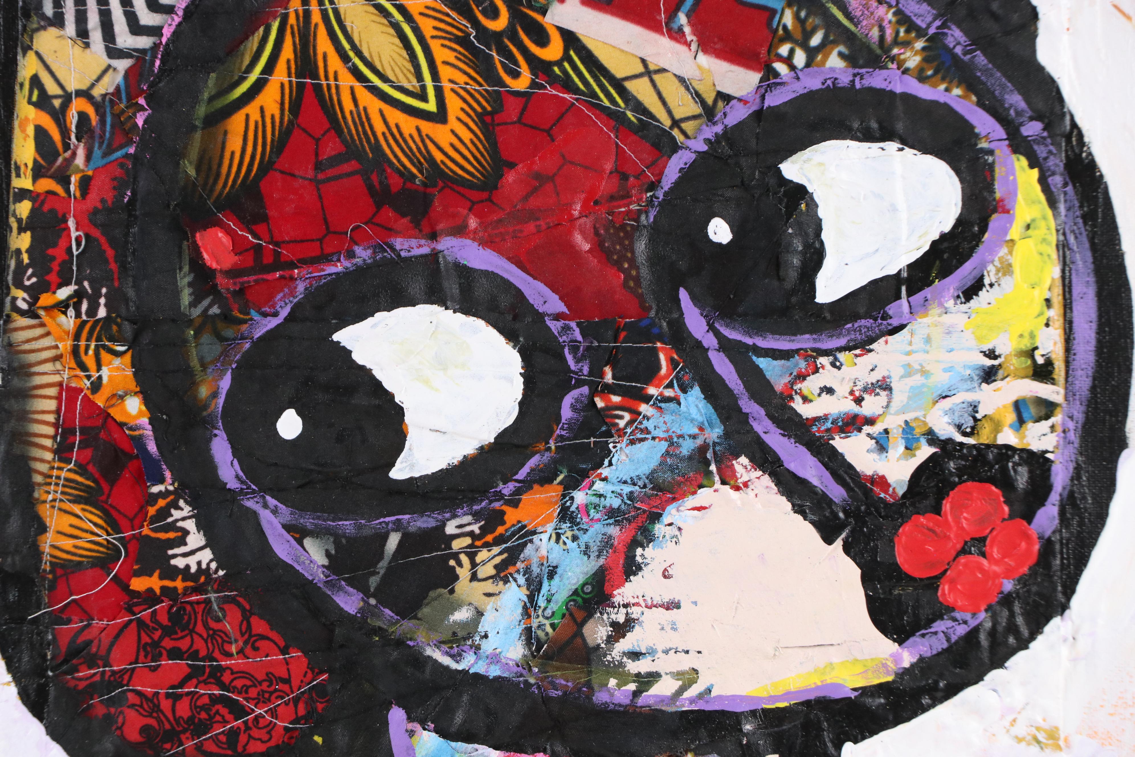 Abiola Idowu Stylized Mixed Media Portrait "Love Me Tender," 2024