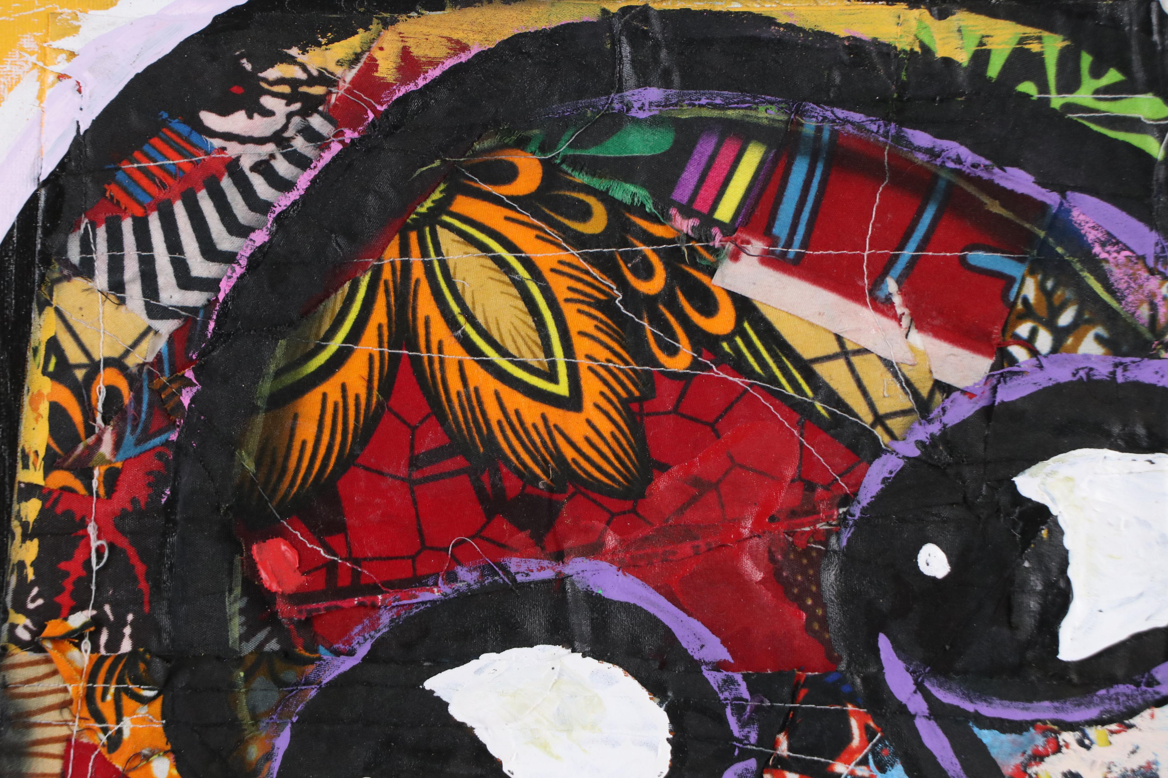 Abiola Idowu Stylized Mixed Media Portrait "Love Me Tender," 2024