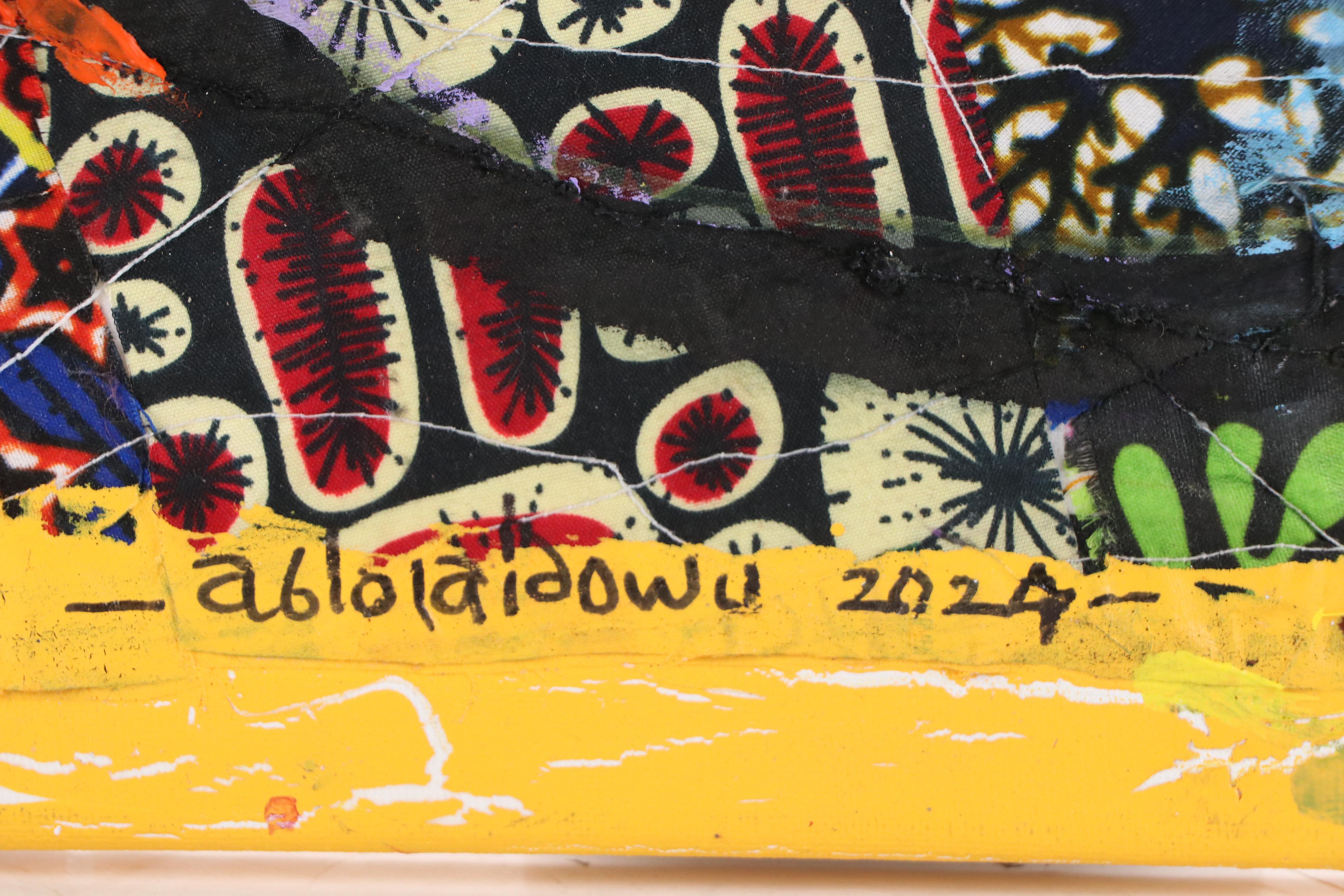 Abiola Idowu Stylized Mixed Media Portrait "Love Me Tender," 2024