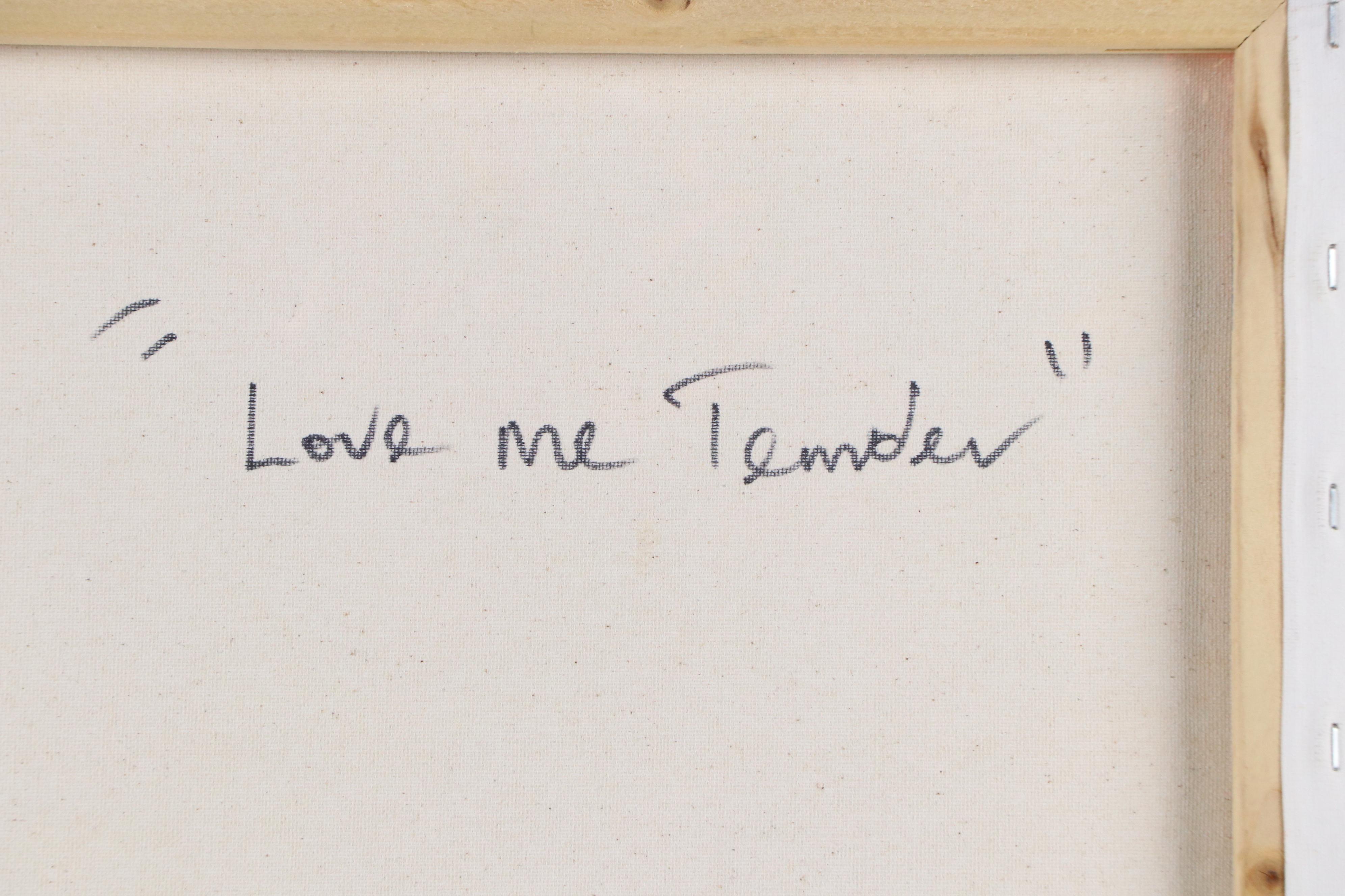 Abiola Idowu Stylized Mixed Media Portrait "Love Me Tender," 2024