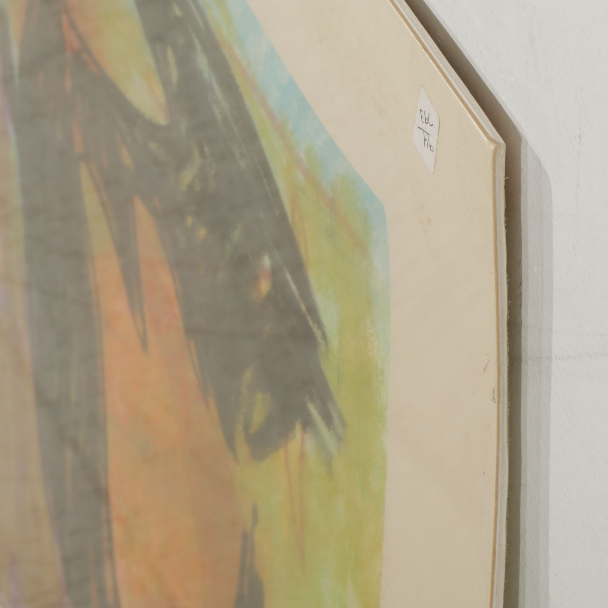 Mildred L. Chapin "#13 Black Bird" Oil Pastel and Paint Composition, 1986