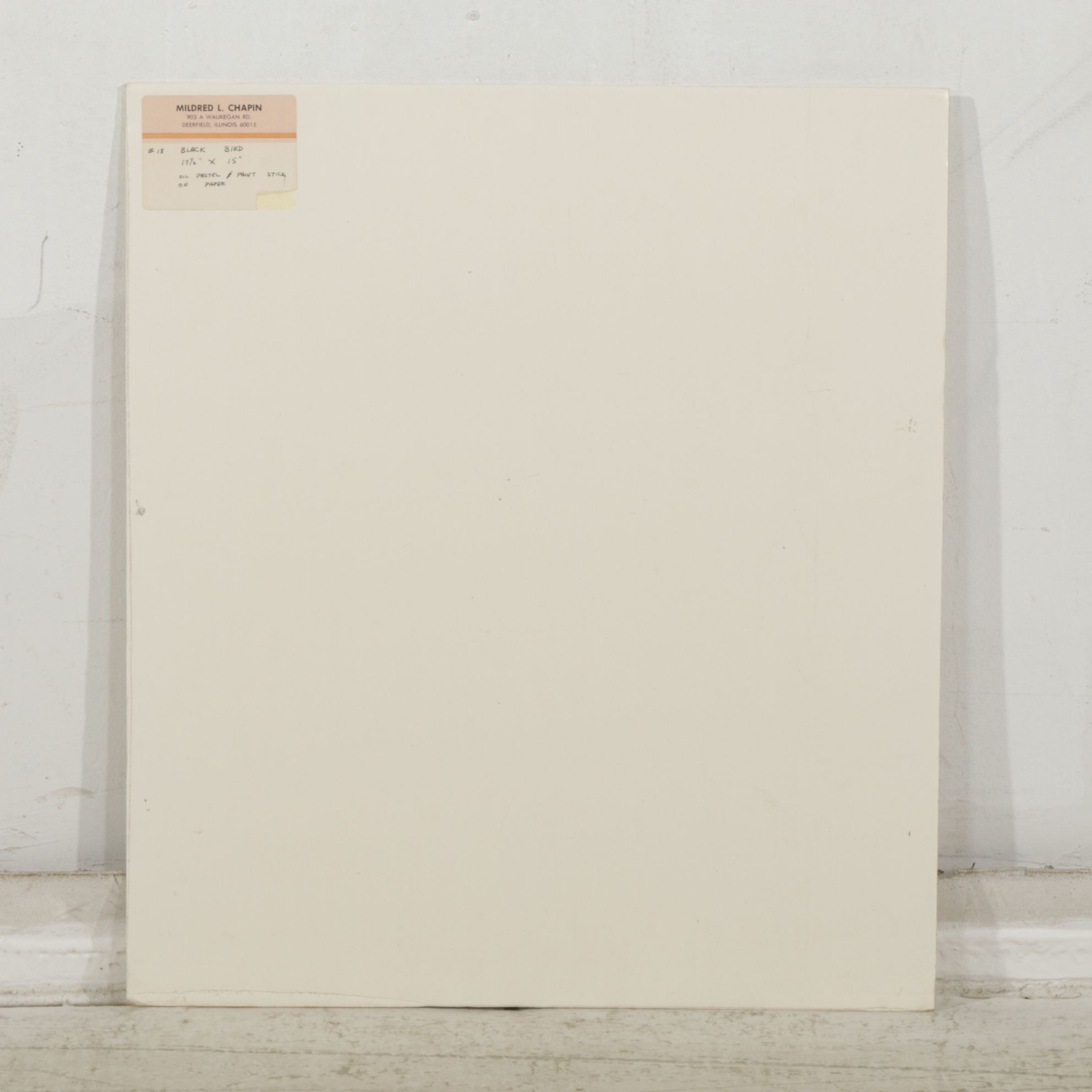 Mildred L. Chapin "#13 Black Bird" Oil Pastel and Paint Composition, 1986