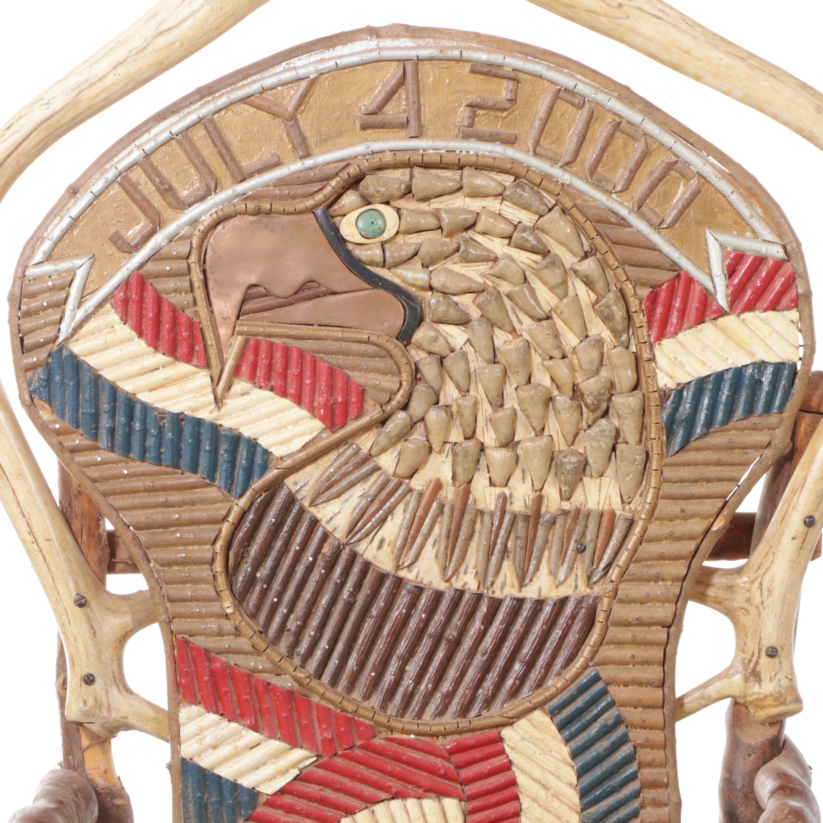 Robert Beaven Adirondack Style Eagle Motif Fourth of July Armchair, 2000