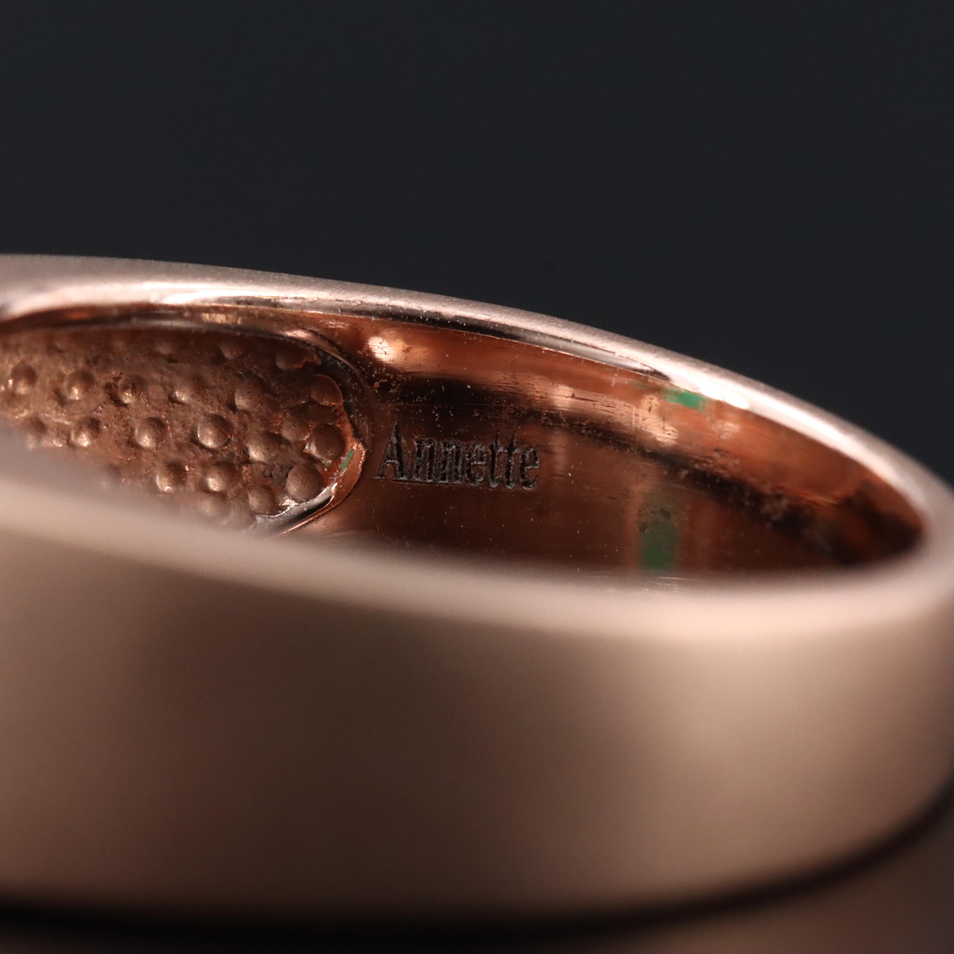 9K Rose Gold 1.60 CT Emerald Ring with Matte Finish