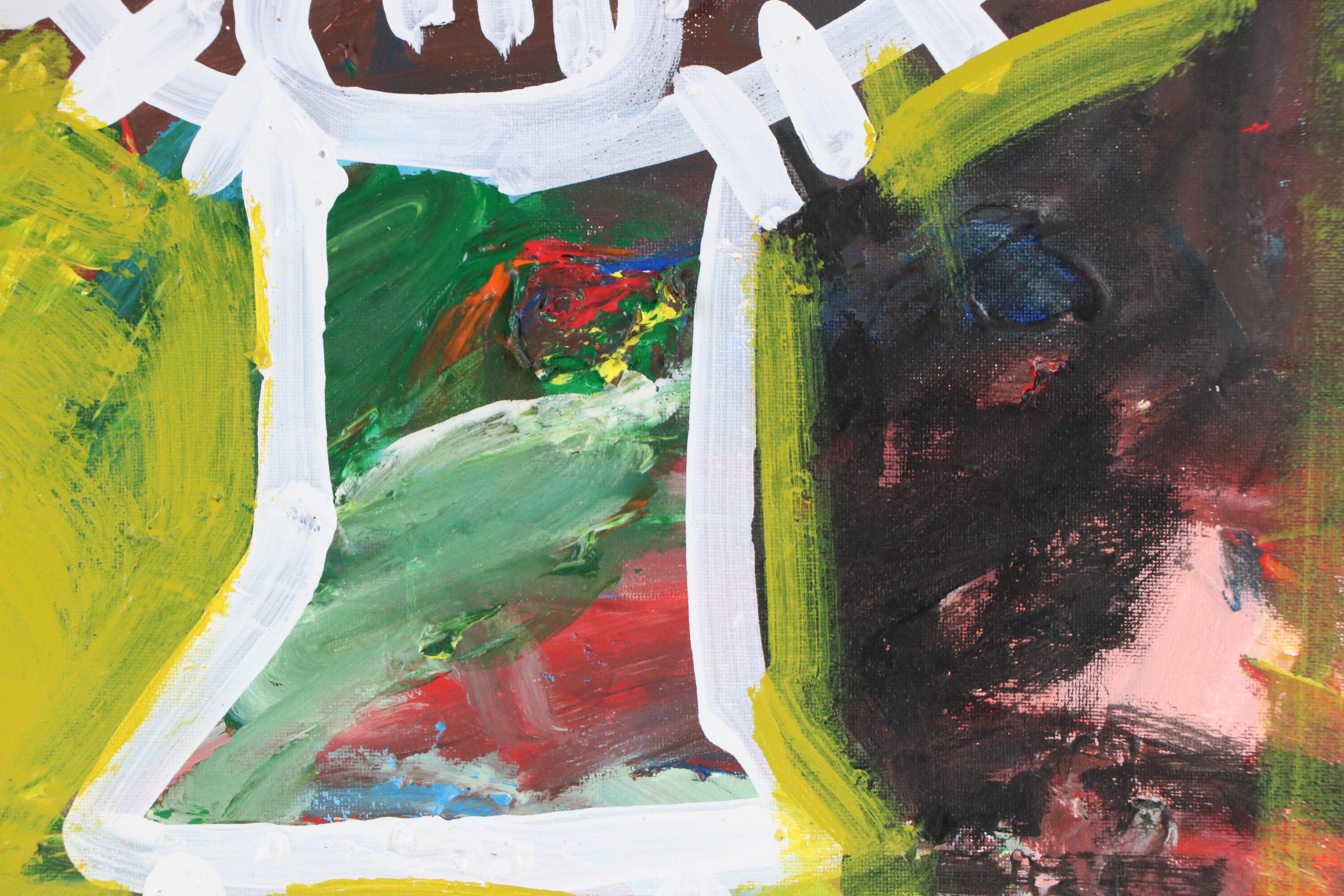 Abiola Idowu Stylized Mixed Media Portrait "Vanity III," 2023