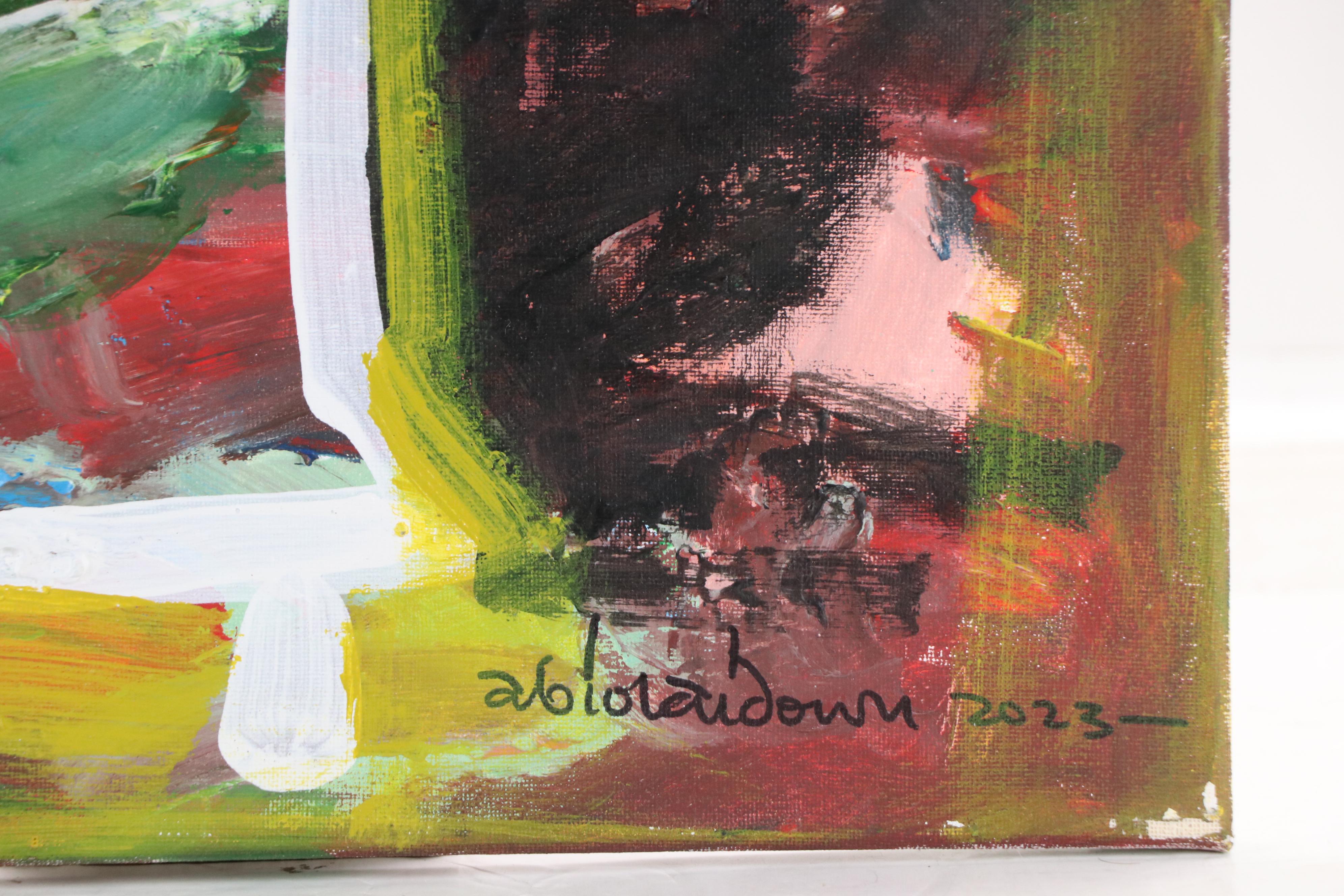 Abiola Idowu Stylized Mixed Media Portrait "Vanity III," 2023