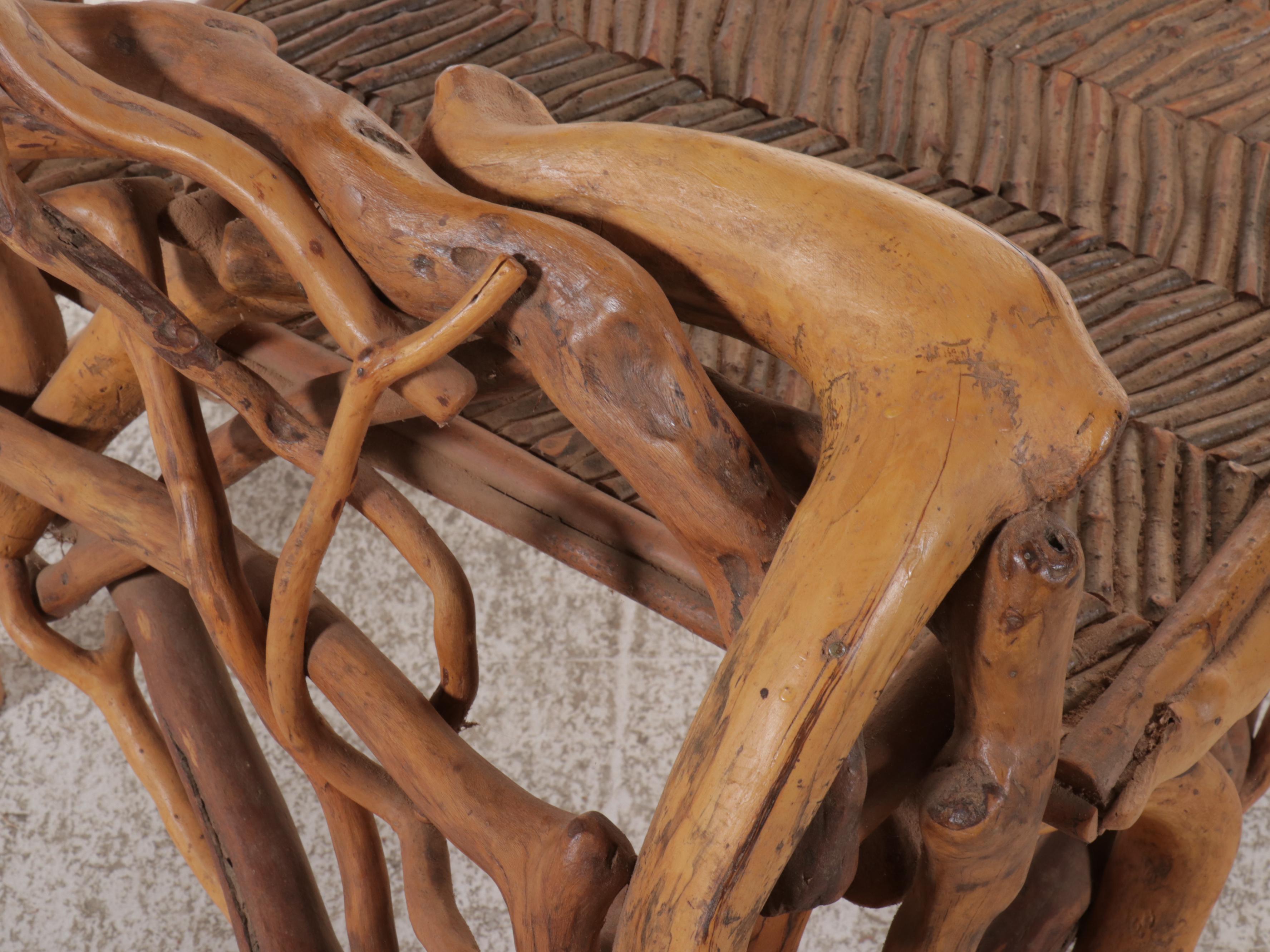 Robert Beaven Adirondack Style Root Wood Armchair