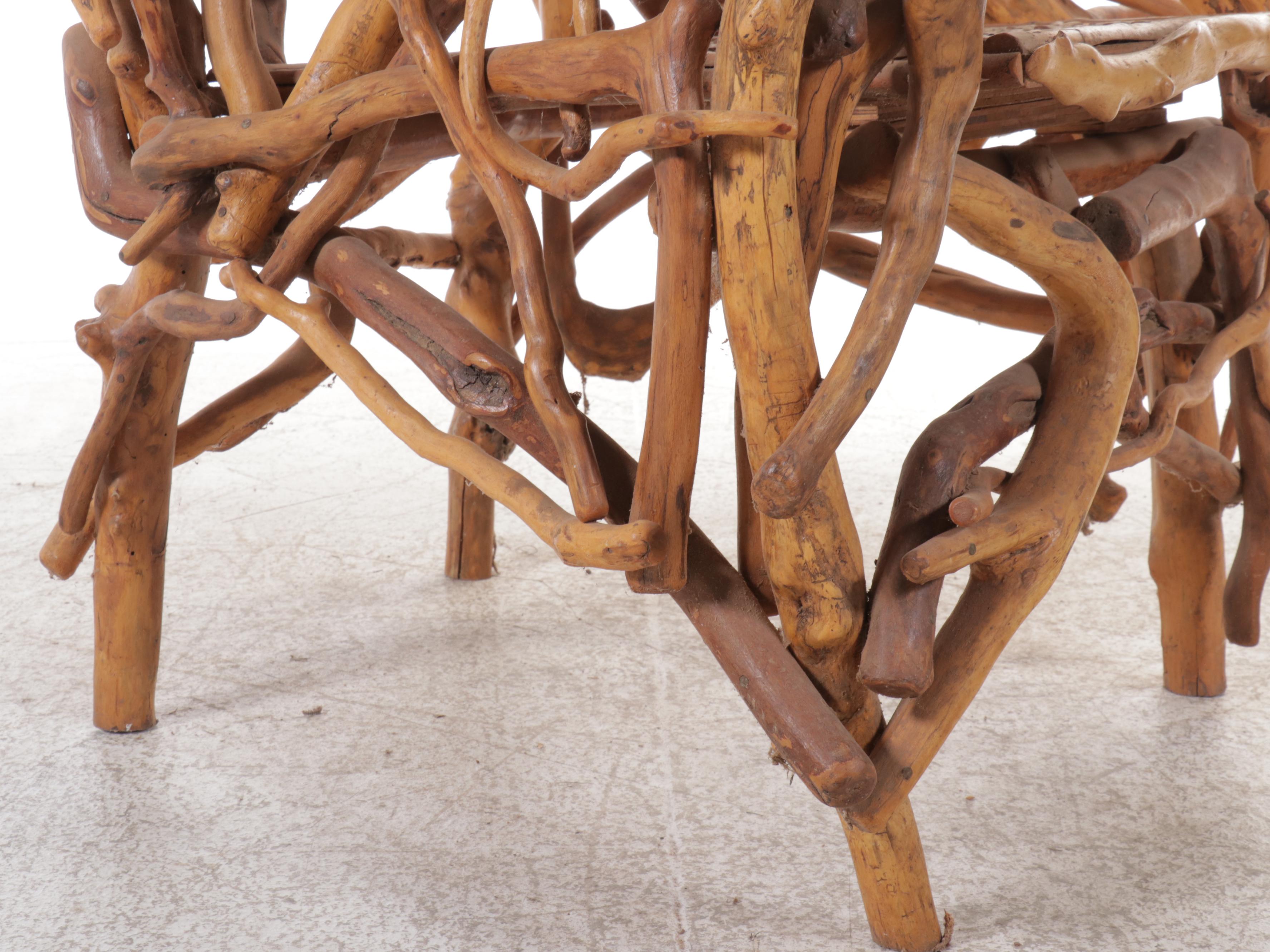 Robert Beaven Adirondack Style Root Wood Armchair