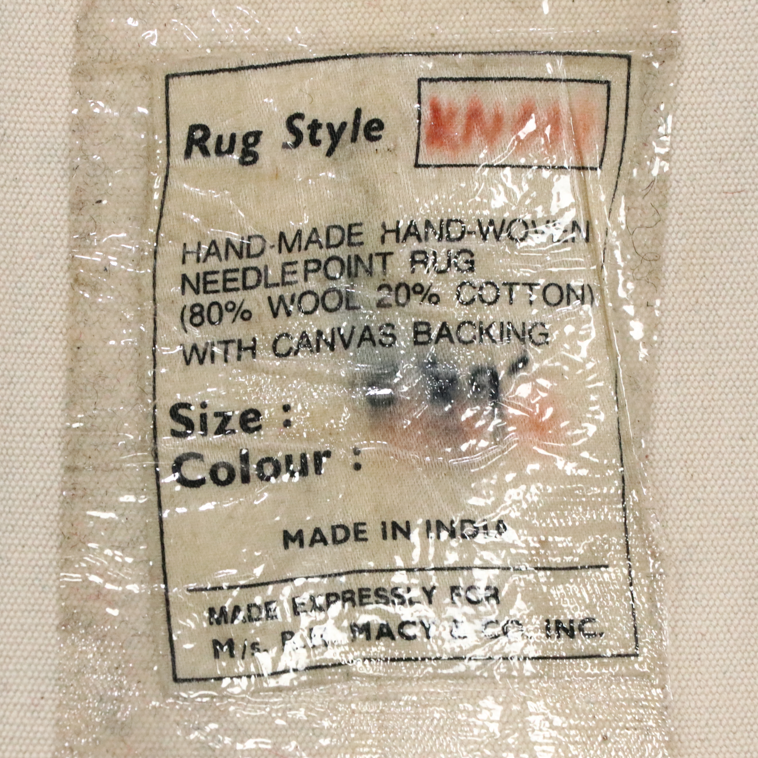 6' x 9'3 Handmade Indian Floral Needlepoint Area Rug