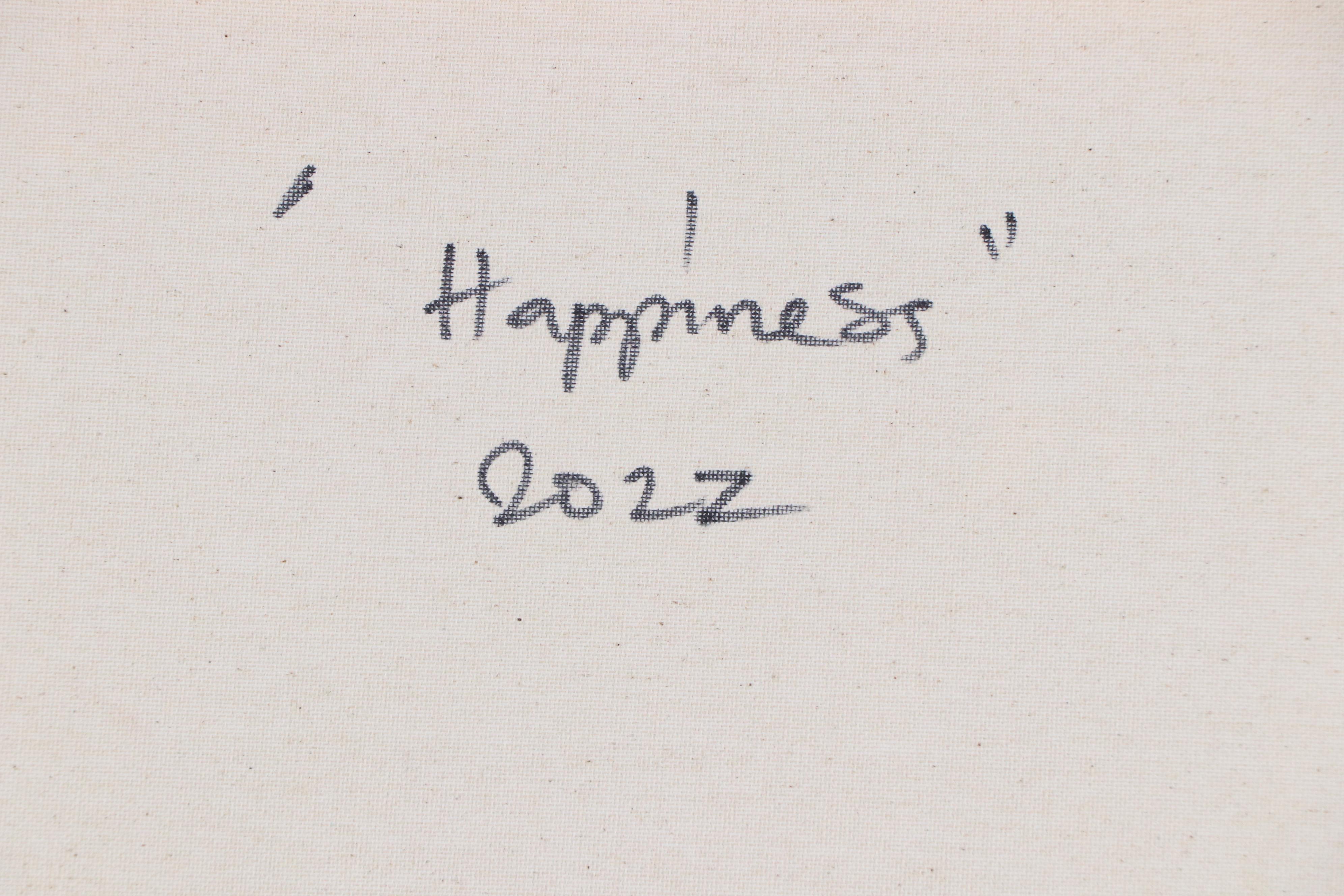 Abiola Idowu Stylized Mixed Media Portrait "Happiness," 2022