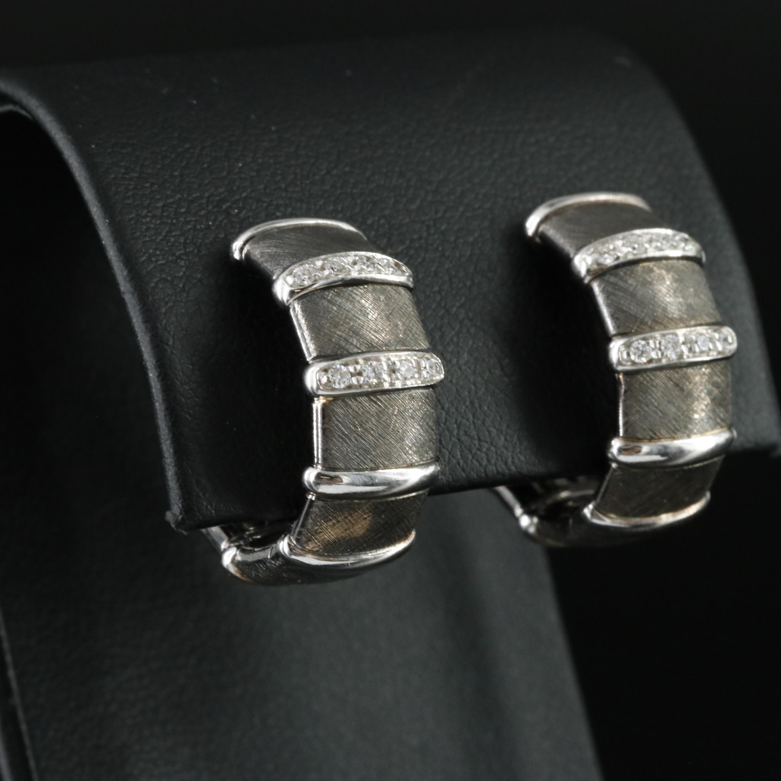 18K 0.16 CTW Diamond Hoop Earrings