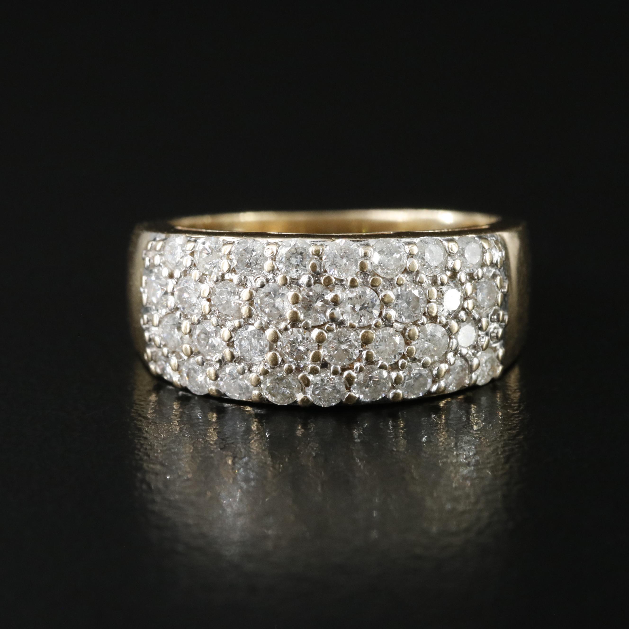 14K 0.95 CTW Pavé Diamond Band