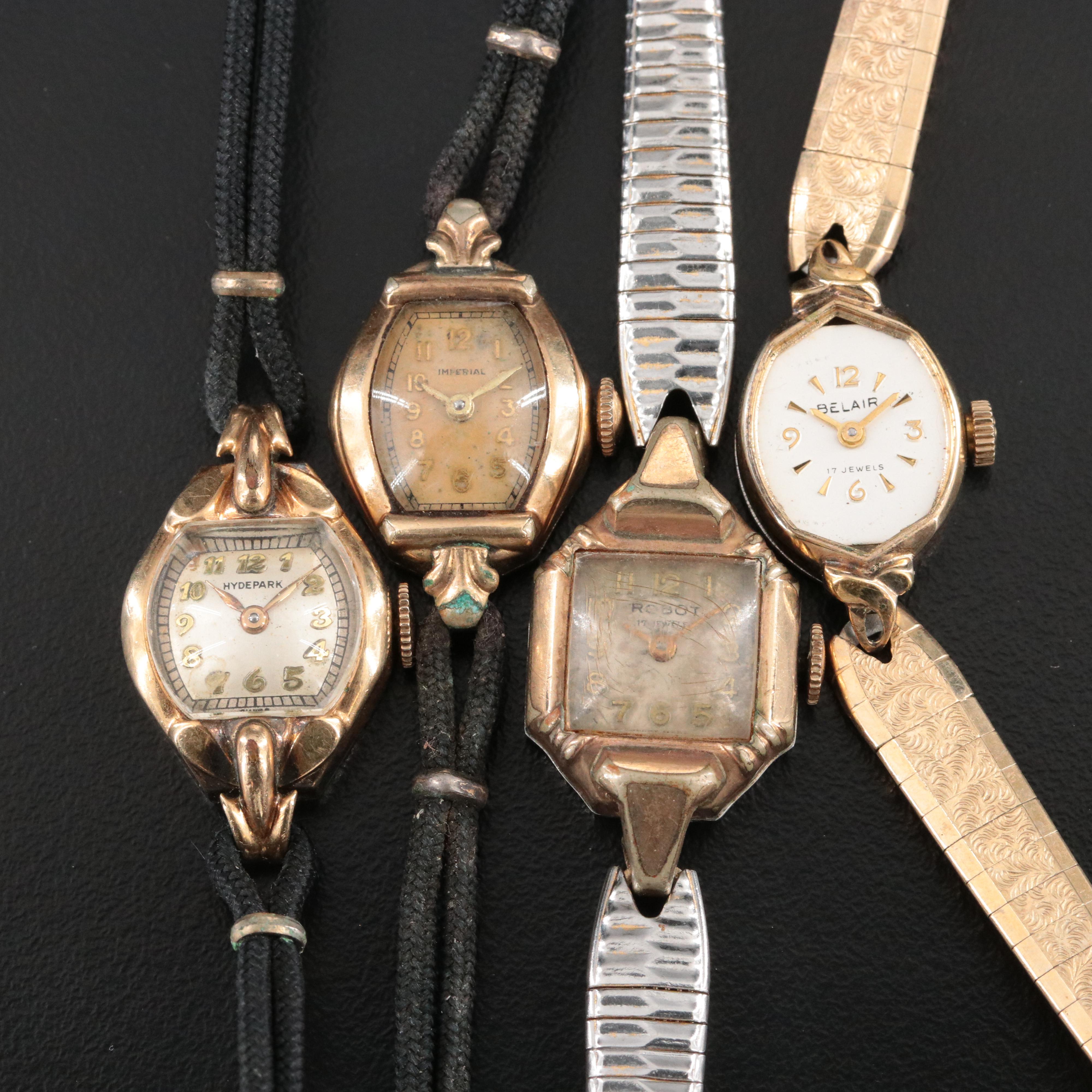 Collection of Vintage Stem Wind Watches Featuring Hyde Park and Belair