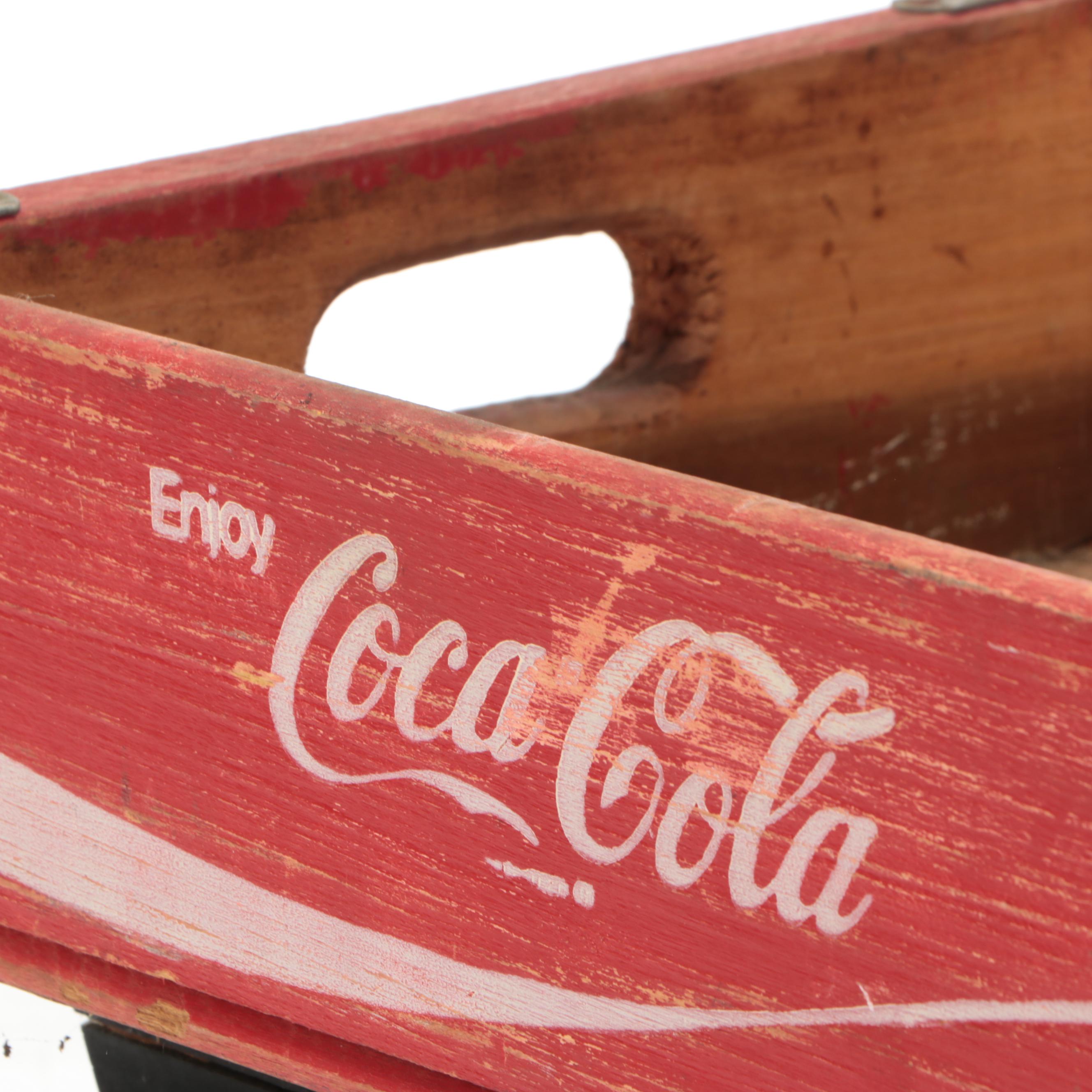 Coca-Cola Wood Crate Wagon and Sign