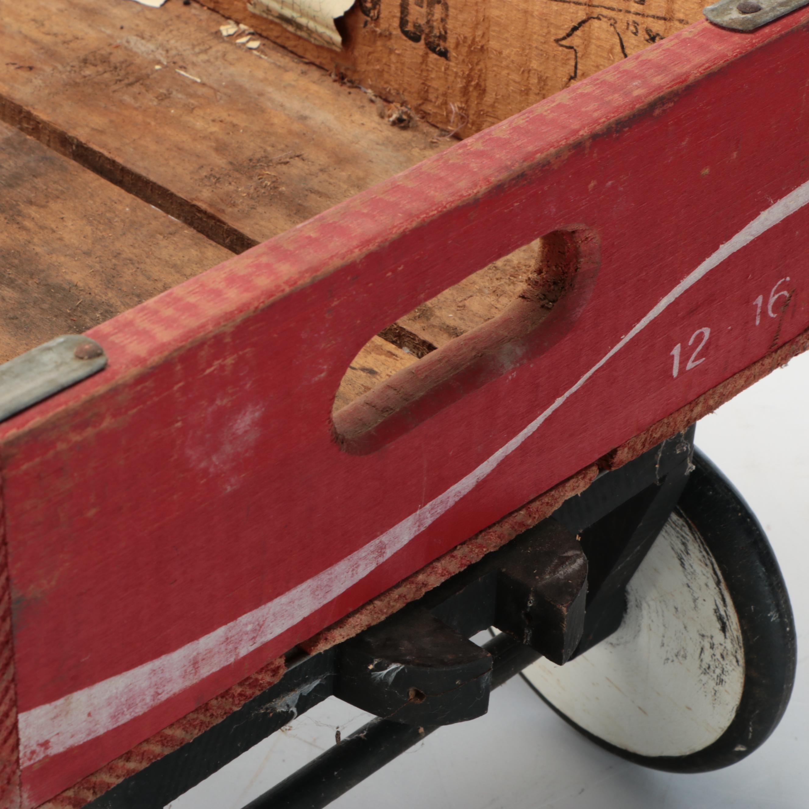 Coca-Cola Wood Crate Wagon and Sign