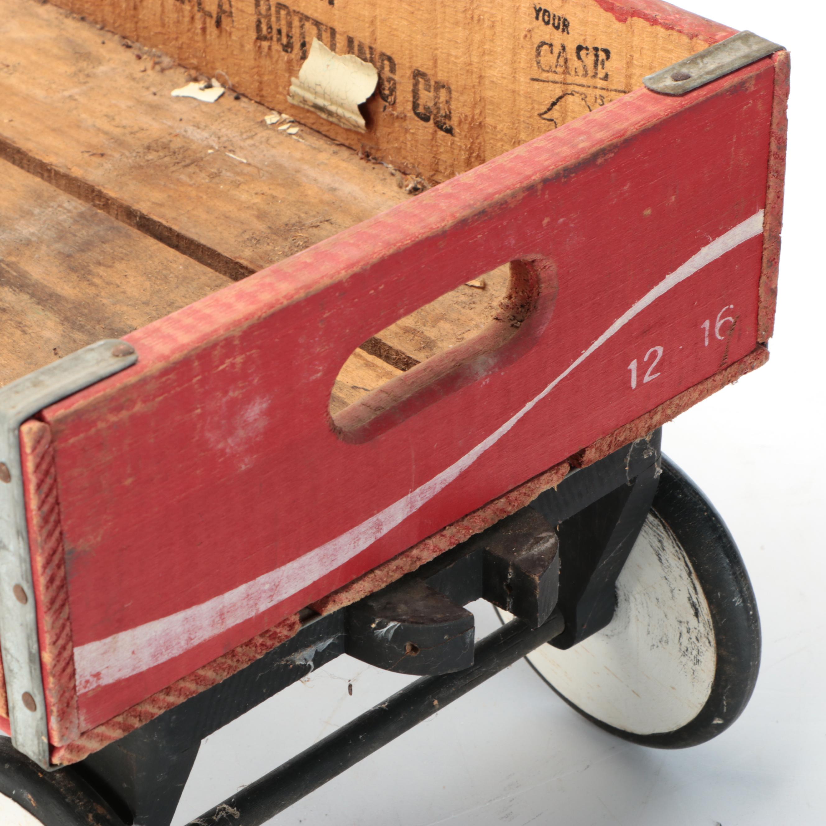 Coca-Cola Wood Crate Wagon and Sign