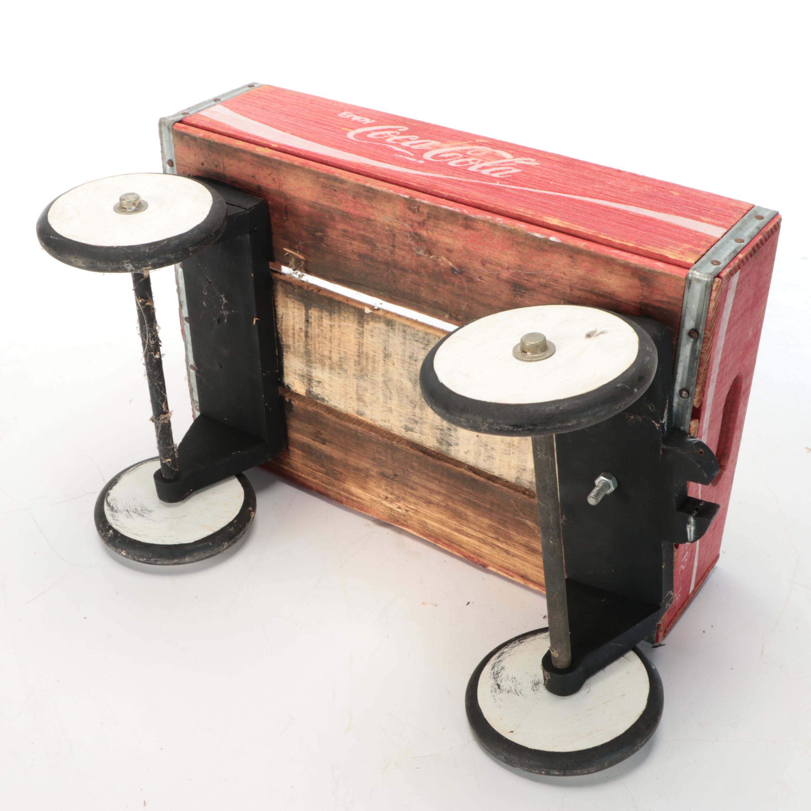 Coca-Cola Wood Crate Wagon and Sign