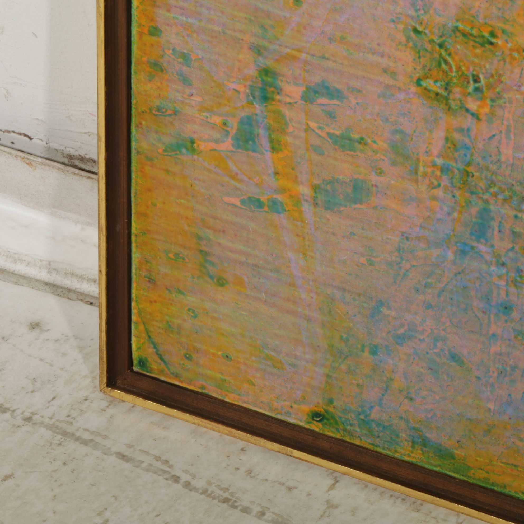 A.J. Breuer Textured Abstract Starburst Oil Painting ,1976