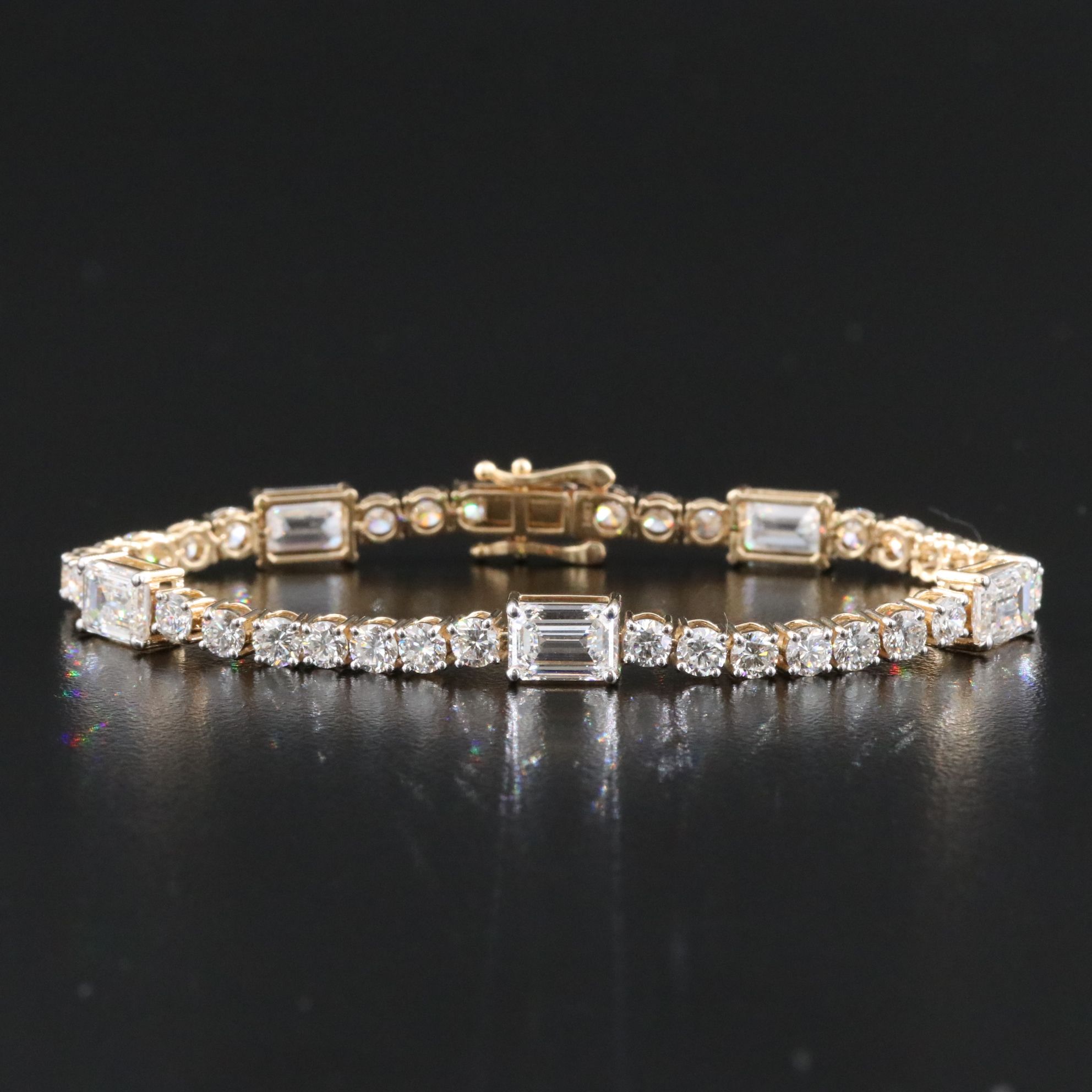 14K 12.12 CTW Lab Grow Diamond Station Bracelet