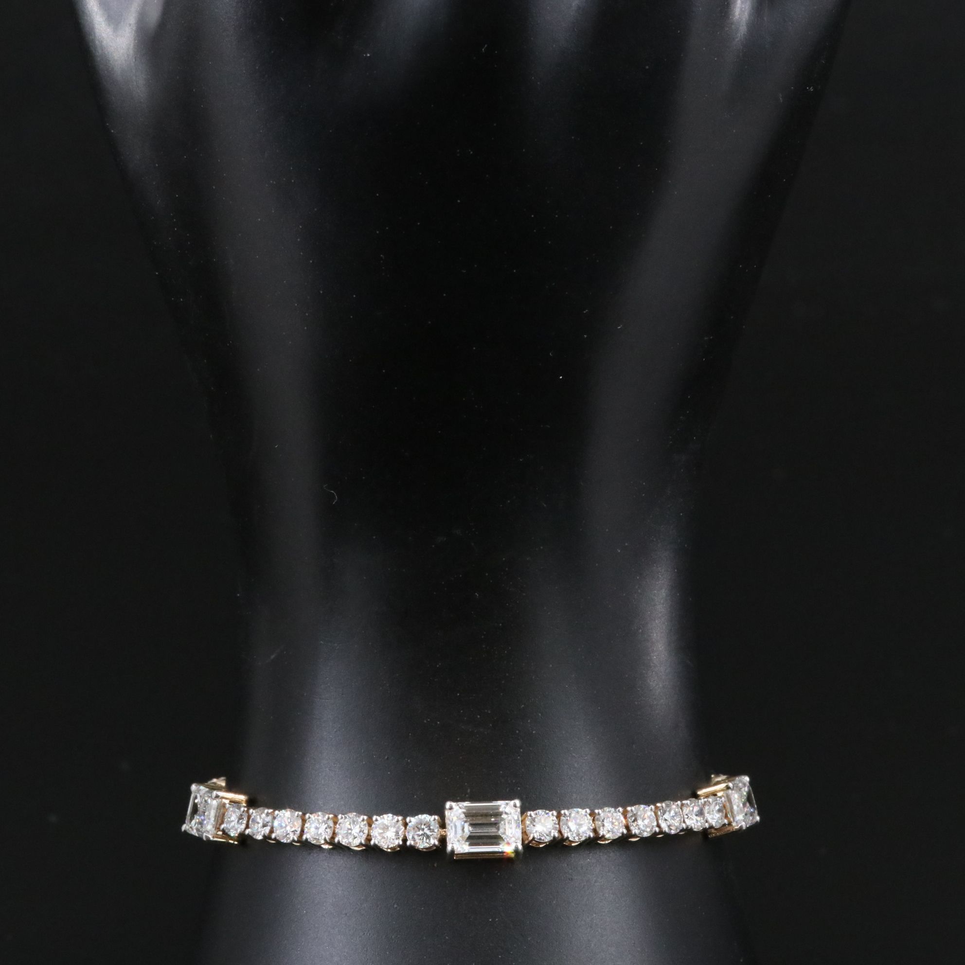 14K 12.12 CTW Lab Grow Diamond Station Bracelet